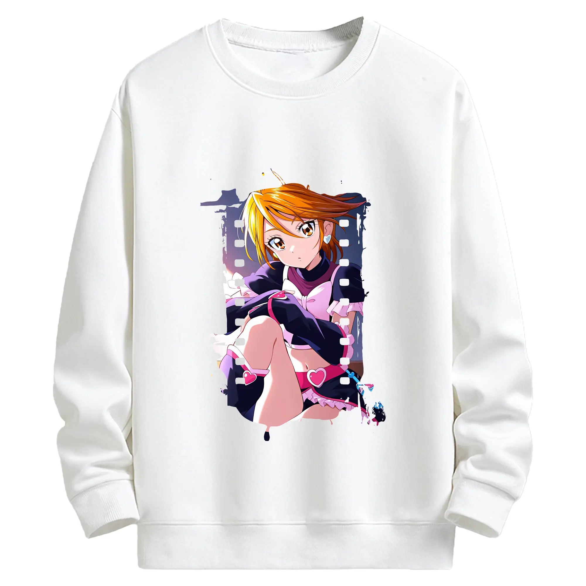 プリキュア グッズ,美墨なぎさ - キッズ クルーネックスウェットシャツ ・ フロントプリント ・ 綿80％ ポリエステル20％ ・ 快適 通学 スポーツ 日常使い お散歩用