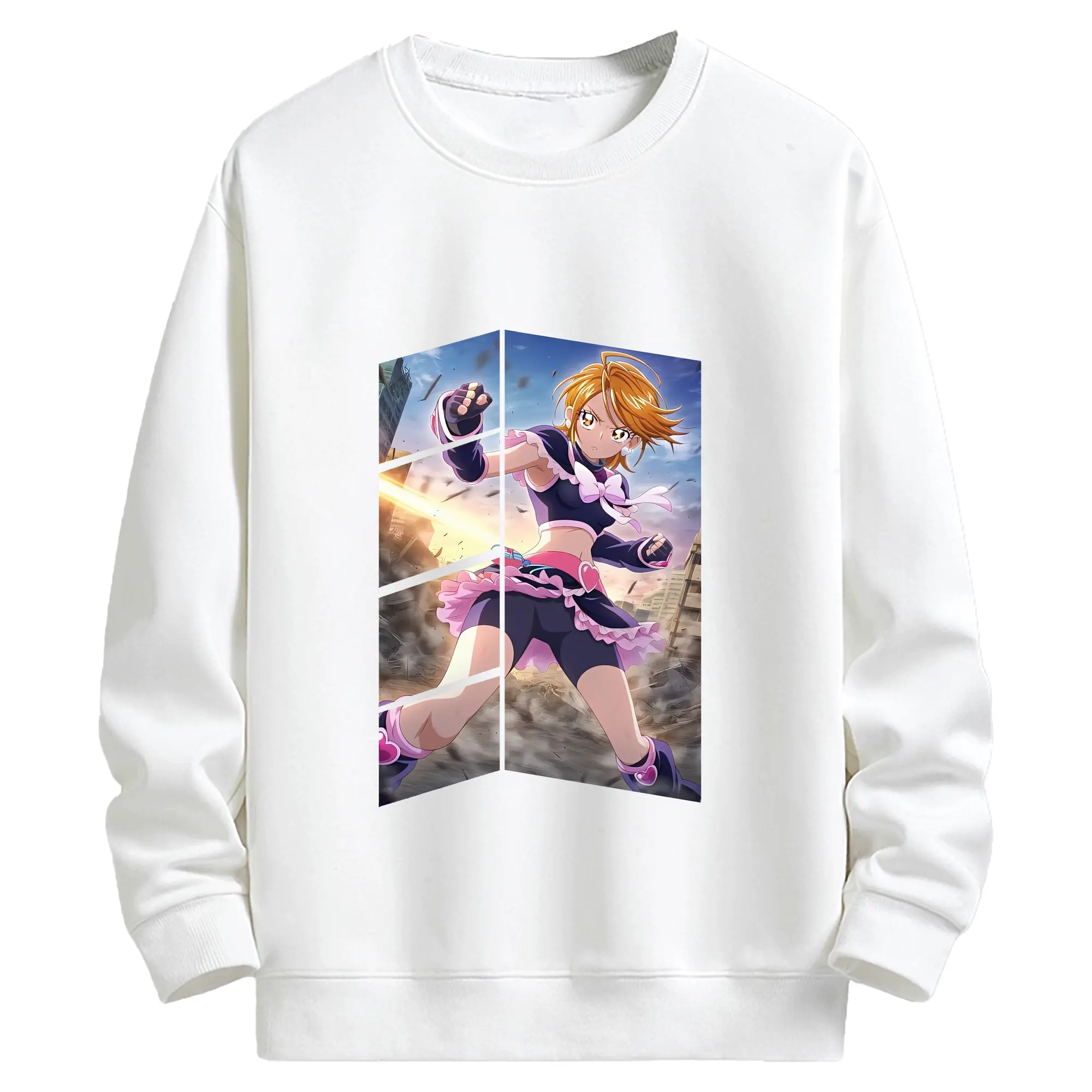 プリキュア グッズ,美墨なぎさ - キッズ クルーネックスウェットシャツ ・ フロントプリント ・ 綿80％ ポリエステル20％ ・ 快適 通学 スポーツ 日常使い お散歩用