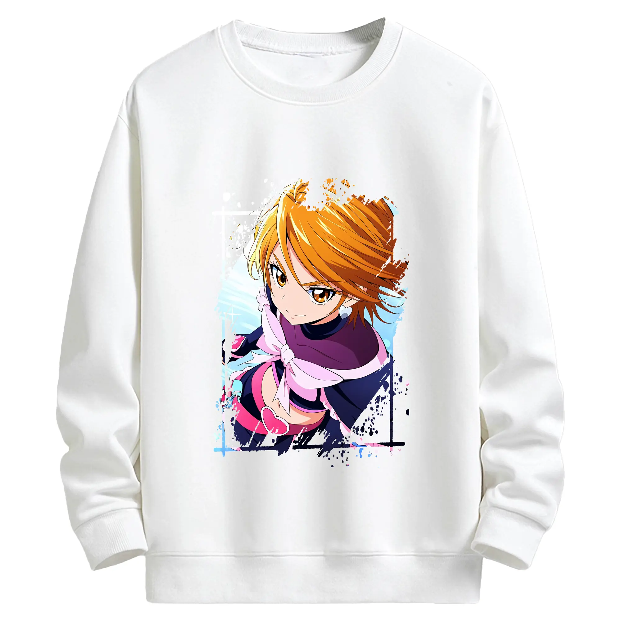 プリキュア グッズ,美墨なぎさ - キッズ クルーネックスウェットシャツ ・ フロントプリント ・ 綿80％ ポリエステル20％ ・ 快適 通学 スポーツ 日常使い お散歩用