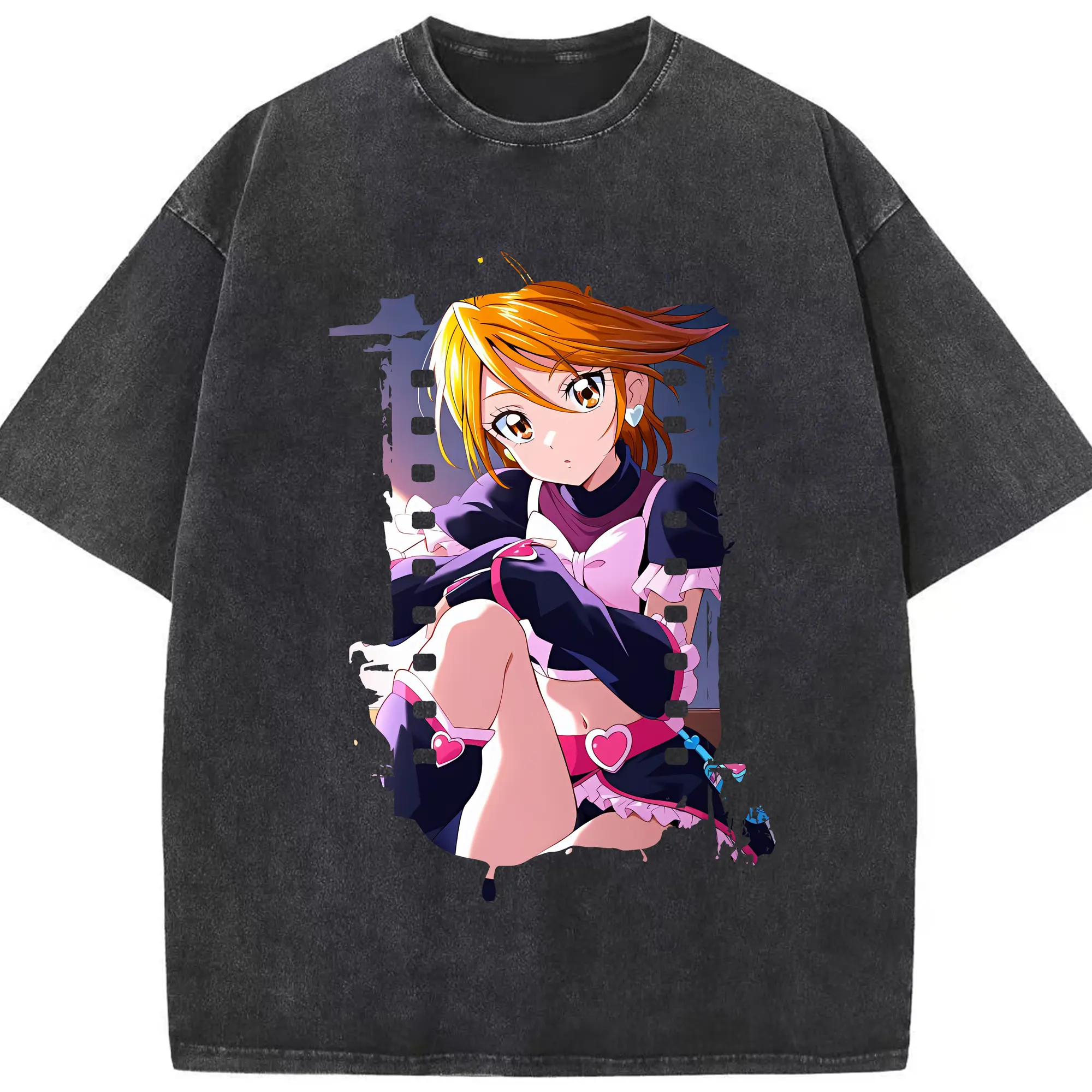 プリキュア グッズ,美墨なぎさ - 綿100％ ヴィンテージ風 半袖Tシャツ ・ フロントプリント ・ 柔らか肌触り ・ 通気性 快適 ・ スポーツ カジュアル 外出用