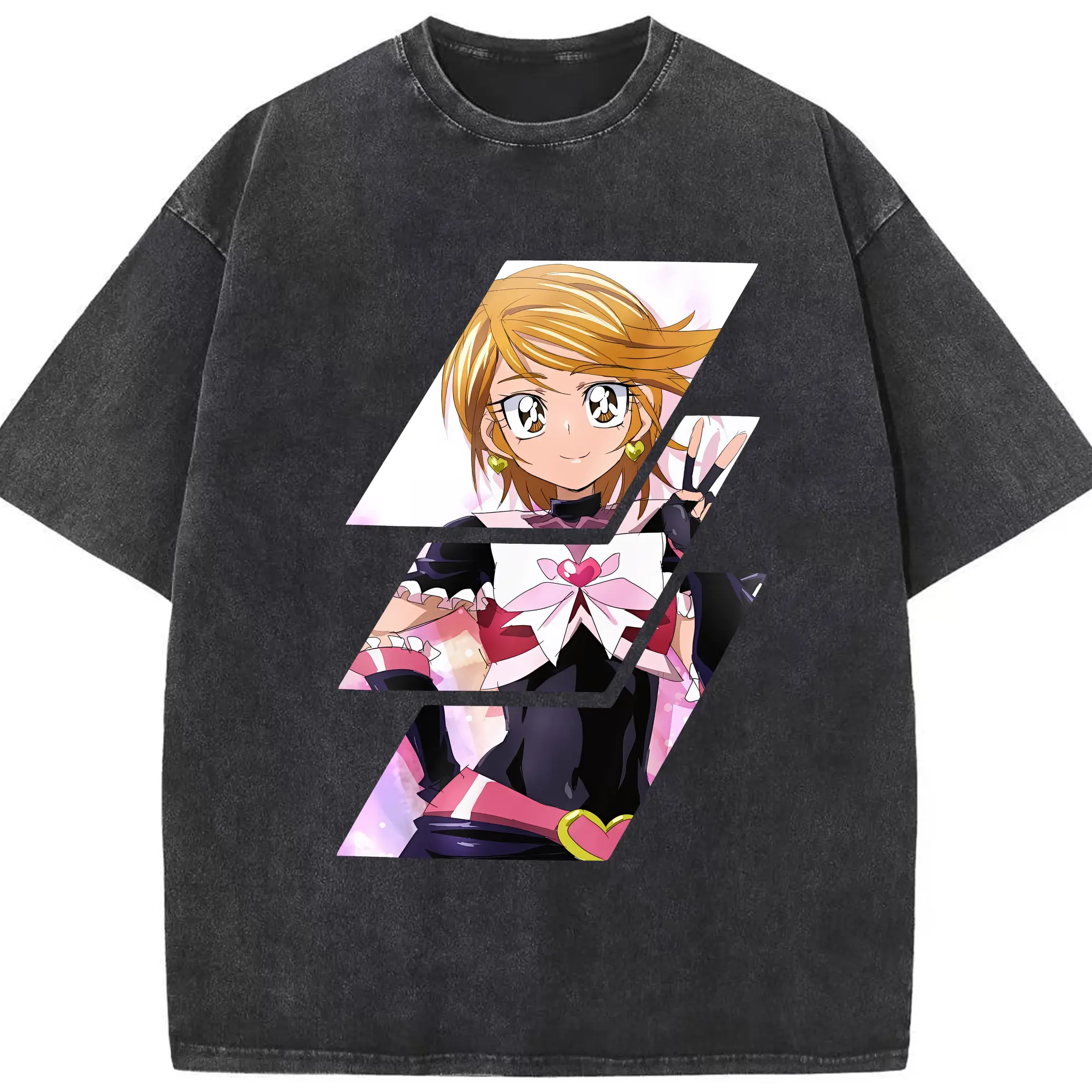 プリキュア グッズ,美墨なぎさ - 綿100％ ヴィンテージ風 半袖Tシャツ ・ フロントプリント ・ 柔らか肌触り ・ 通気性 快適 ・ スポーツ カジュアル 外出用