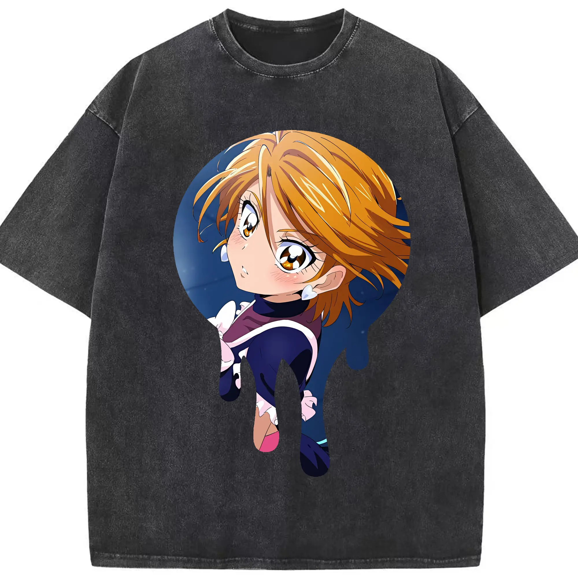 プリキュア グッズ,美墨なぎさ - 綿100％ ヴィンテージ風 半袖Tシャツ ・ フロントプリント ・ 柔らか肌触り ・ 通気性 快適 ・ スポーツ カジュアル 外出用