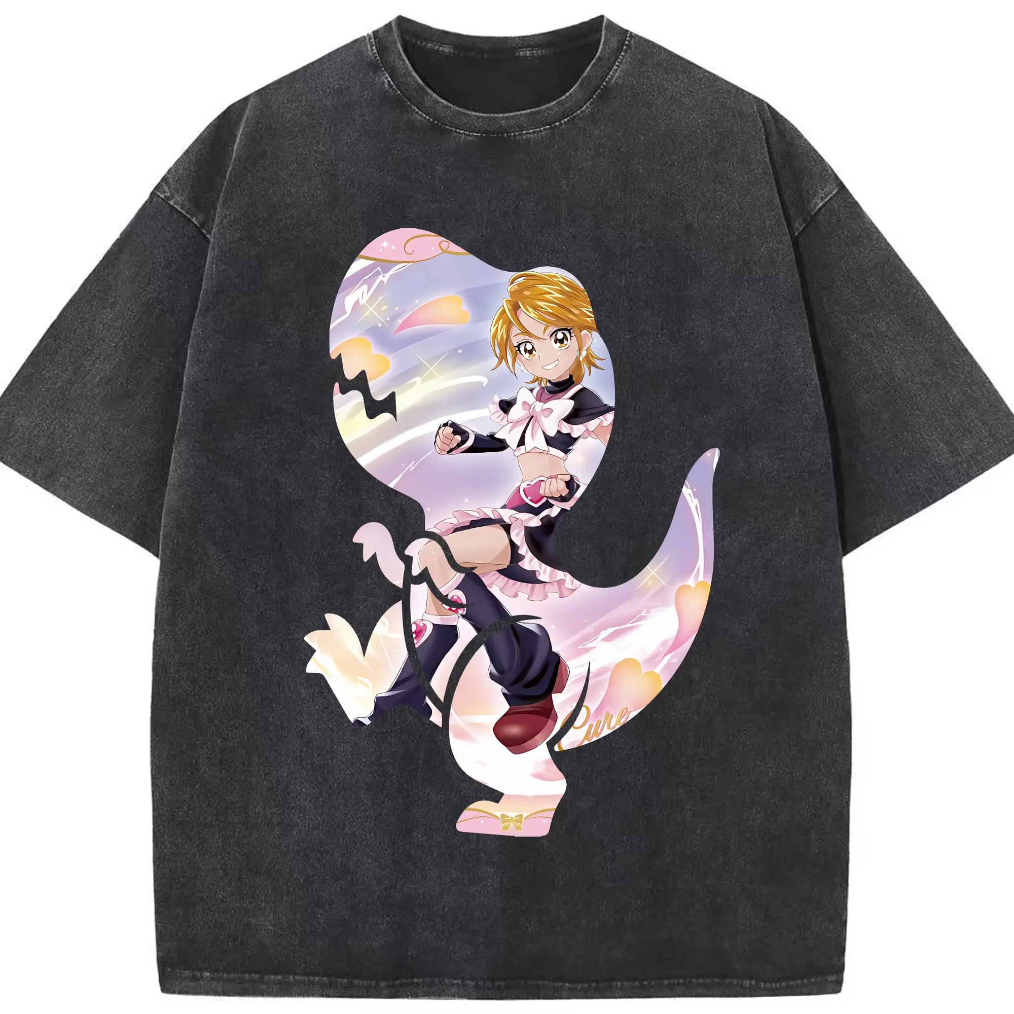プリキュア グッズ,美墨なぎさ - 綿100％ ヴィンテージ風 半袖Tシャツ ・ フロントプリント ・ 柔らか肌触り ・ 通気性 快適 ・ スポーツ カジュアル 外出用