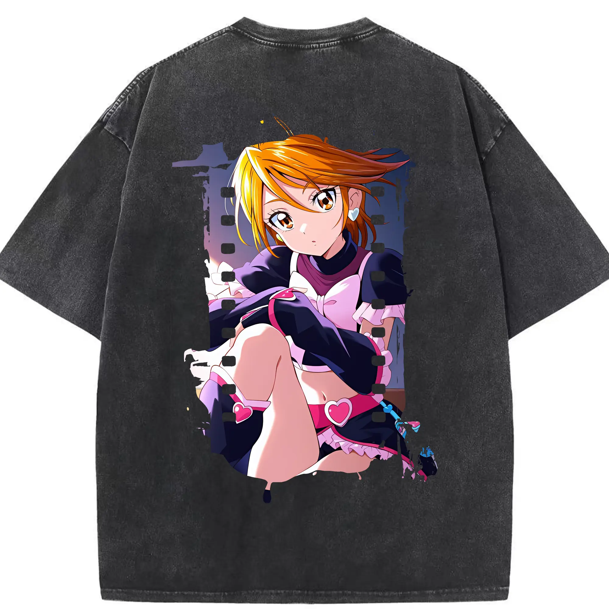 プリキュア グッズ,美墨なぎさ - 綿100％ ヴィンテージ風 半袖Tシャツ ・ 背面プリント ・ 柔らか肌触り ・ 通気性 快適 ・ スポーツ カジュアル 外出用