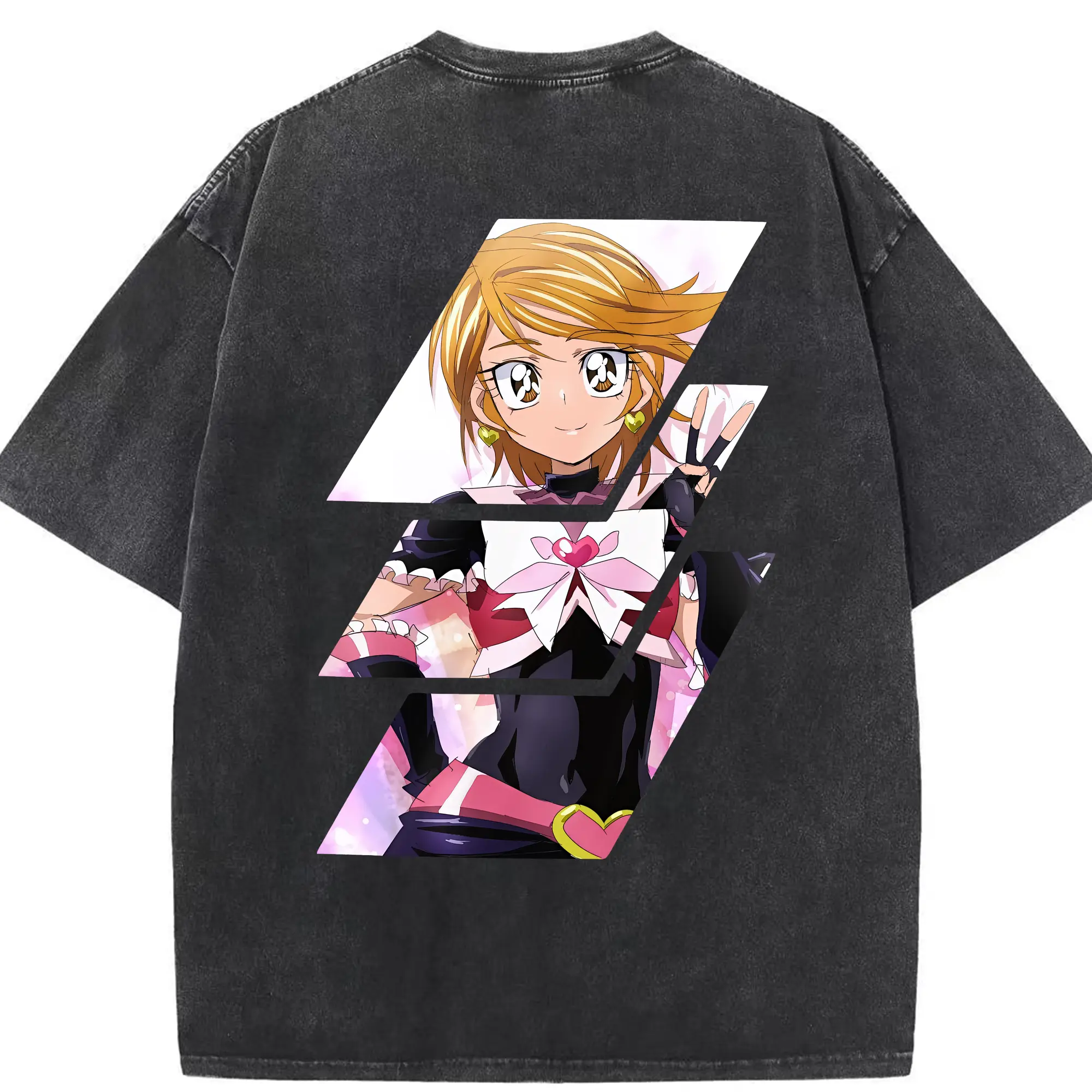 プリキュア グッズ,美墨なぎさ - 綿100％ ヴィンテージ風 半袖Tシャツ ・ 背面プリント ・ 柔らか肌触り ・ 通気性 快適 ・ スポーツ カジュアル 外出用