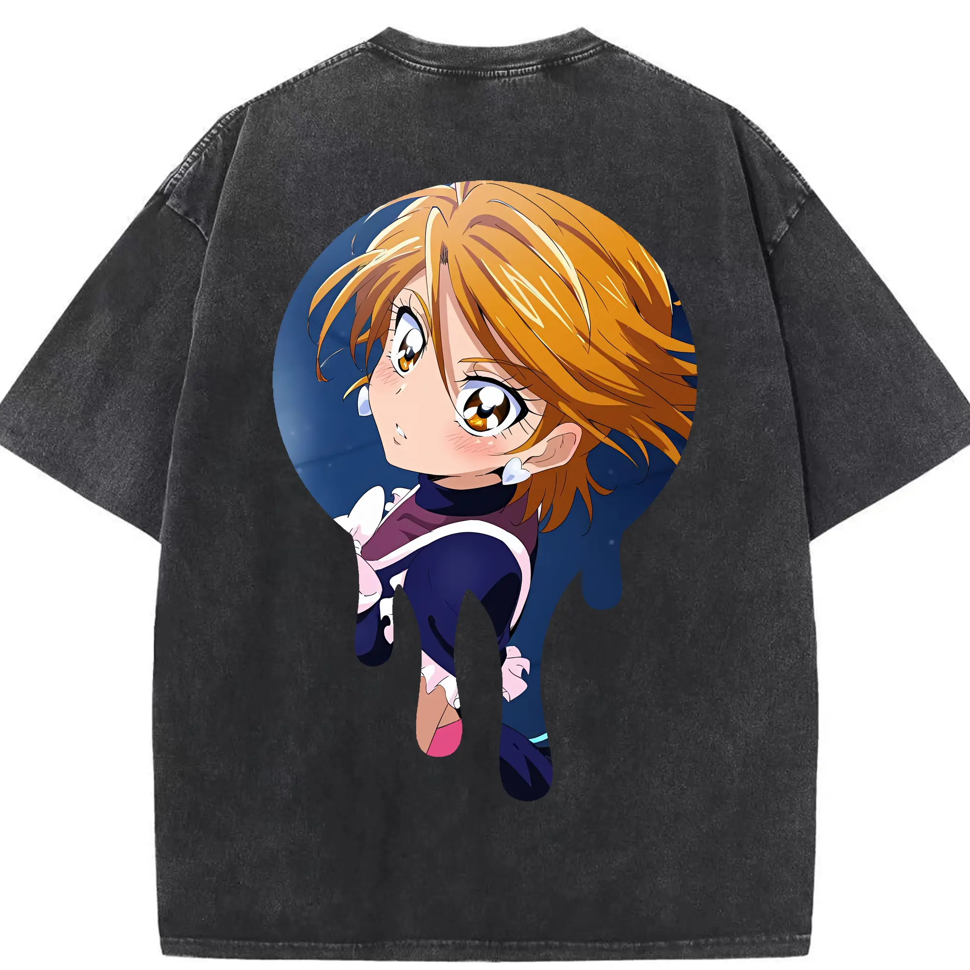 プリキュア グッズ,美墨なぎさ - 綿100％ ヴィンテージ風 半袖Tシャツ ・ 背面プリント ・ 柔らか肌触り ・ 通気性 快適 ・ スポーツ カジュアル 外出用