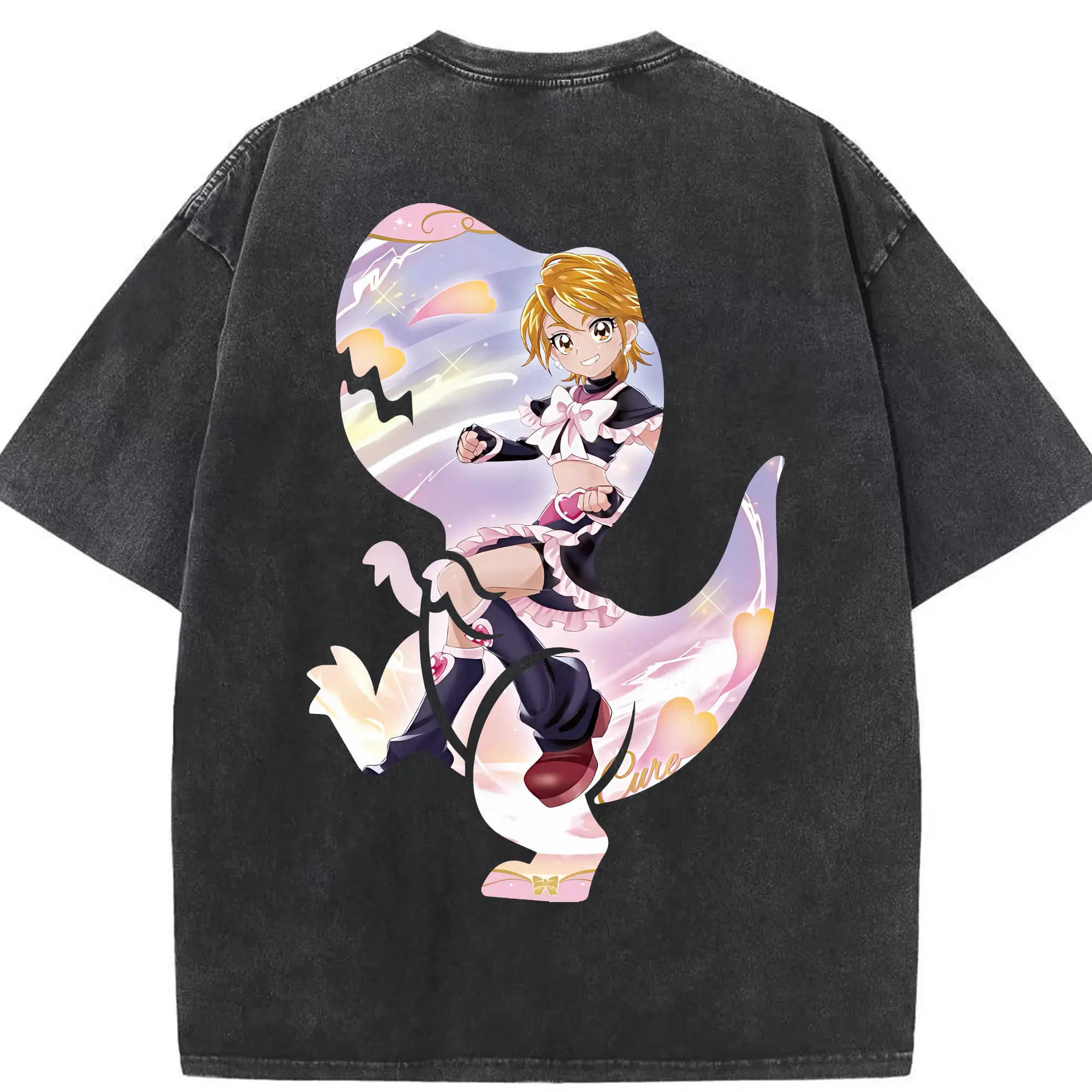 プリキュア グッズ,美墨なぎさ - 綿100％ ヴィンテージ風 半袖Tシャツ ・ 背面プリント ・ 柔らか肌触り ・ 通気性 快適 ・ スポーツ カジュアル 外出用