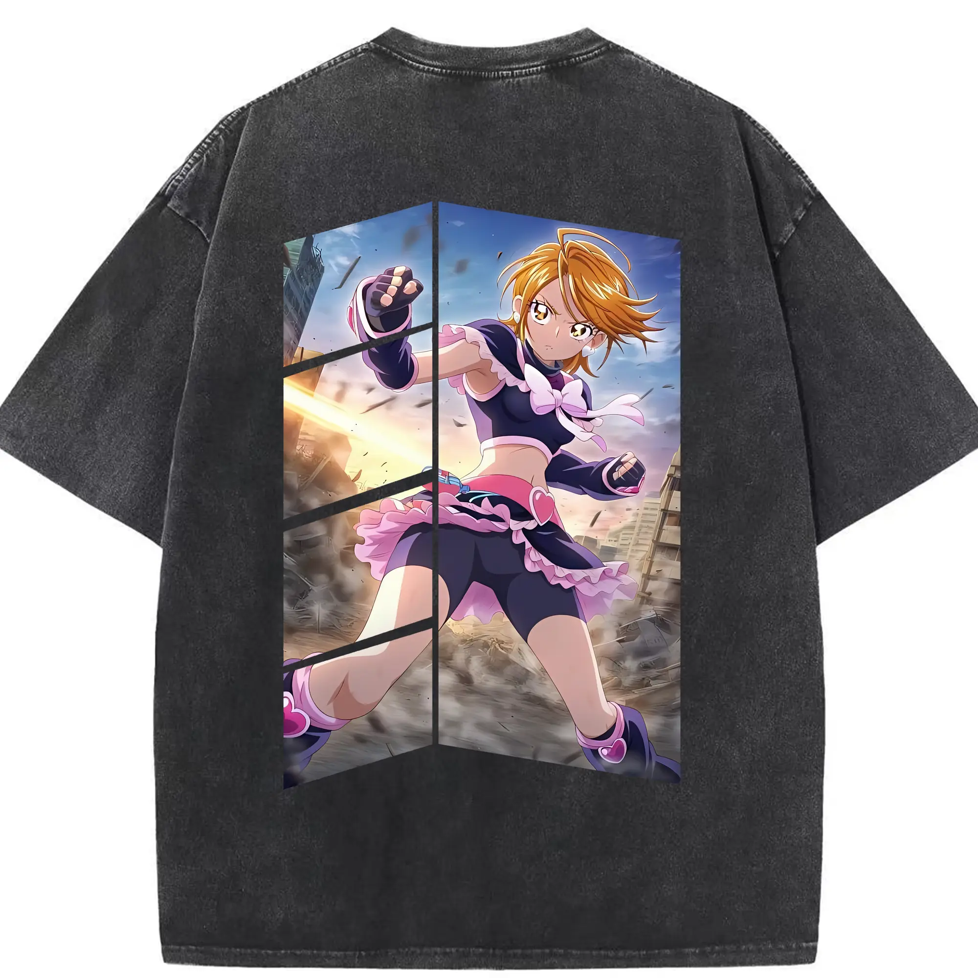 プリキュア グッズ,美墨なぎさ - 綿100％ ヴィンテージ風 半袖Tシャツ ・ 背面プリント ・ 柔らか肌触り ・ 通気性 快適 ・ スポーツ カジュアル 外出用