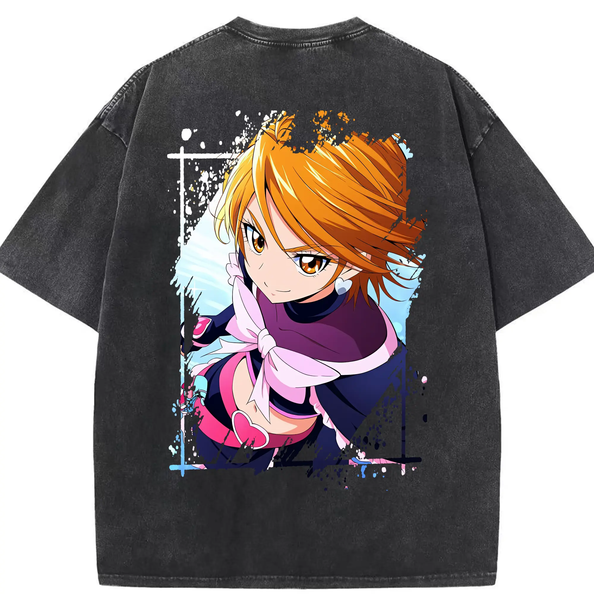 プリキュア グッズ,美墨なぎさ - 綿100％ ヴィンテージ風 半袖Tシャツ ・ 背面プリント ・ 柔らか肌触り ・ 通気性 快適 ・ スポーツ カジュアル 外出用