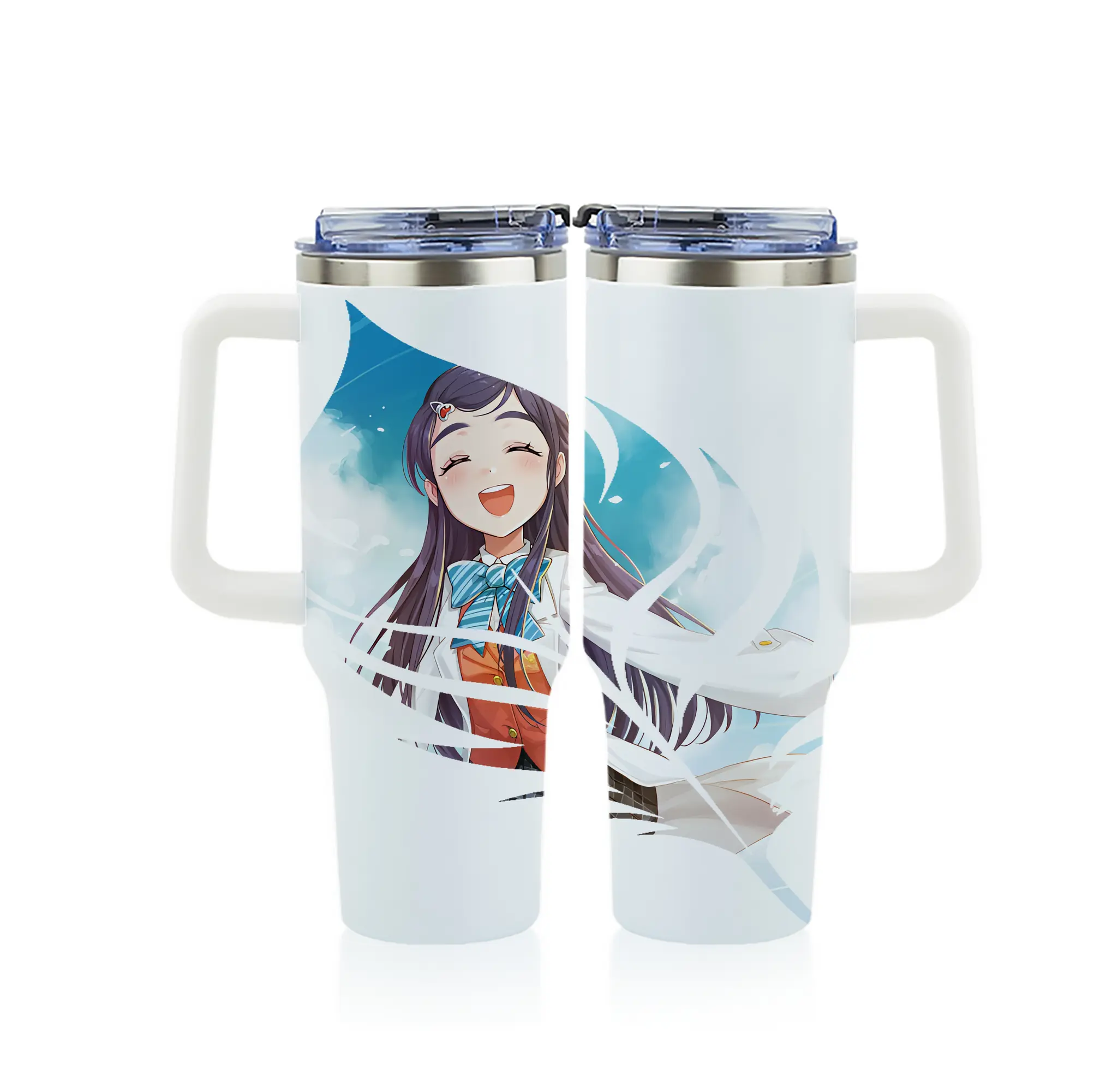 プリキュア グッズ,雪城ほのか - 1200mL フルプリント車用タンブラー ・ 304ステンレス 内側 ・ 201ステンレス 外側 ・ 保温 保冷 ・ 通勤 ドライブ アウトドア用