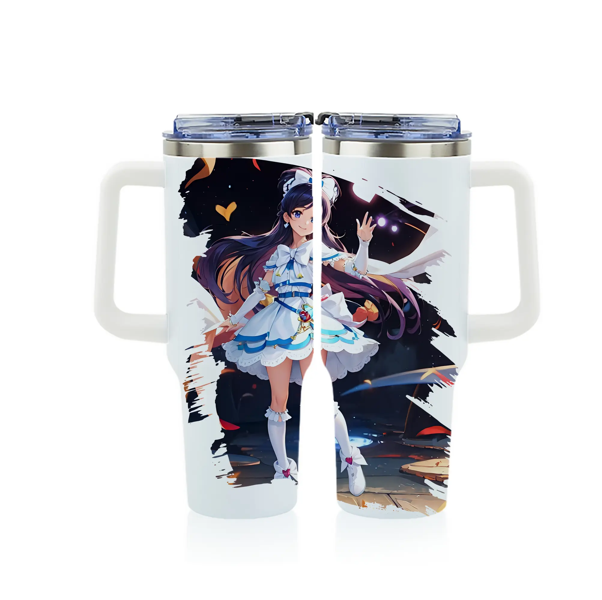 プリキュア グッズ,雪城ほのか - 1200mL フルプリント車用タンブラー ・ 304ステンレス 内側 ・ 201ステンレス 外側 ・ 保温 保冷 ・ 通勤 ドライブ アウトドア用