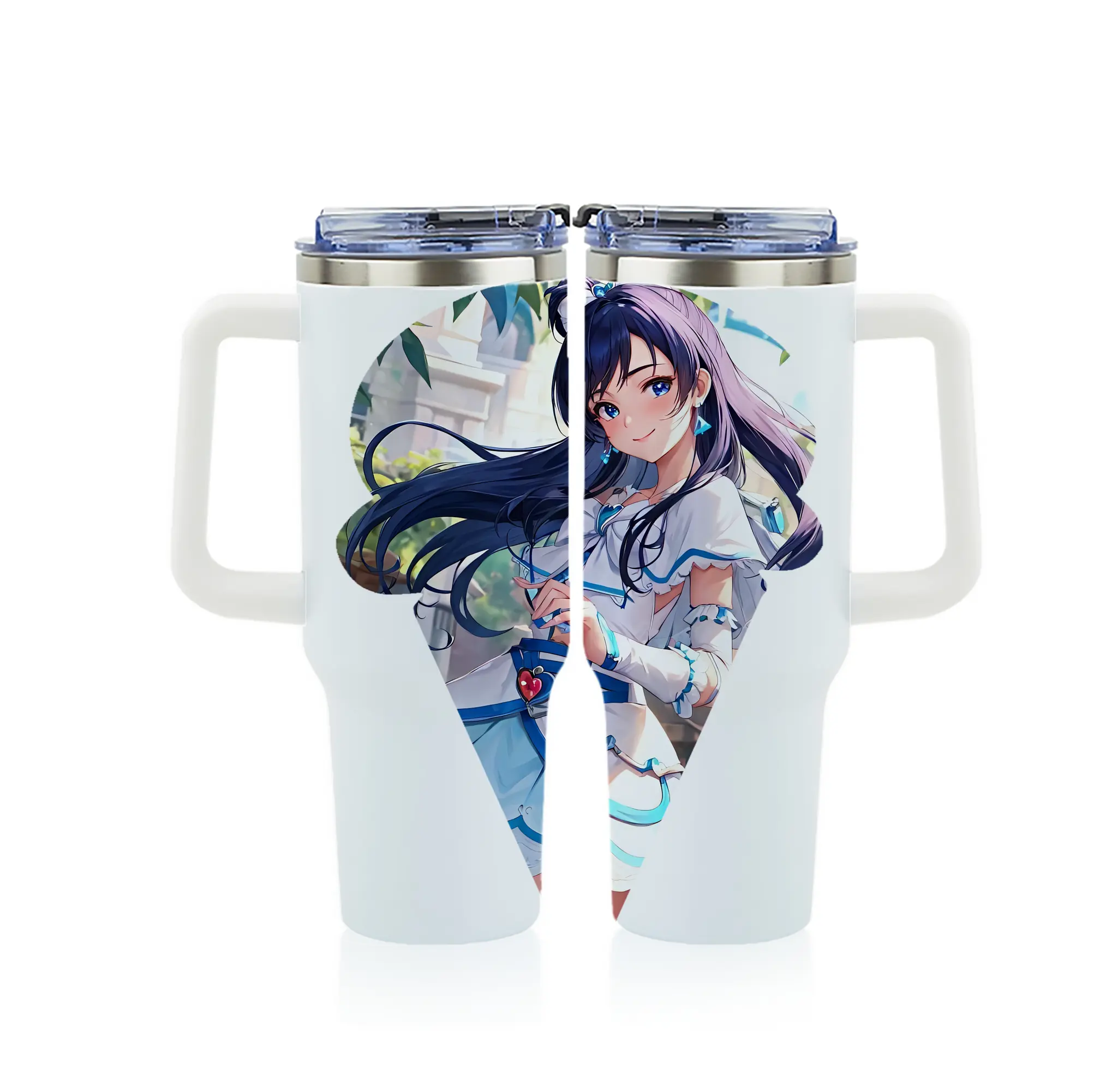 プリキュア グッズ,雪城ほのか - 1200mL フルプリント車用タンブラー ・ 304ステンレス 内側 ・ 201ステンレス 外側 ・ 保温 保冷 ・ 通勤 ドライブ アウトドア用