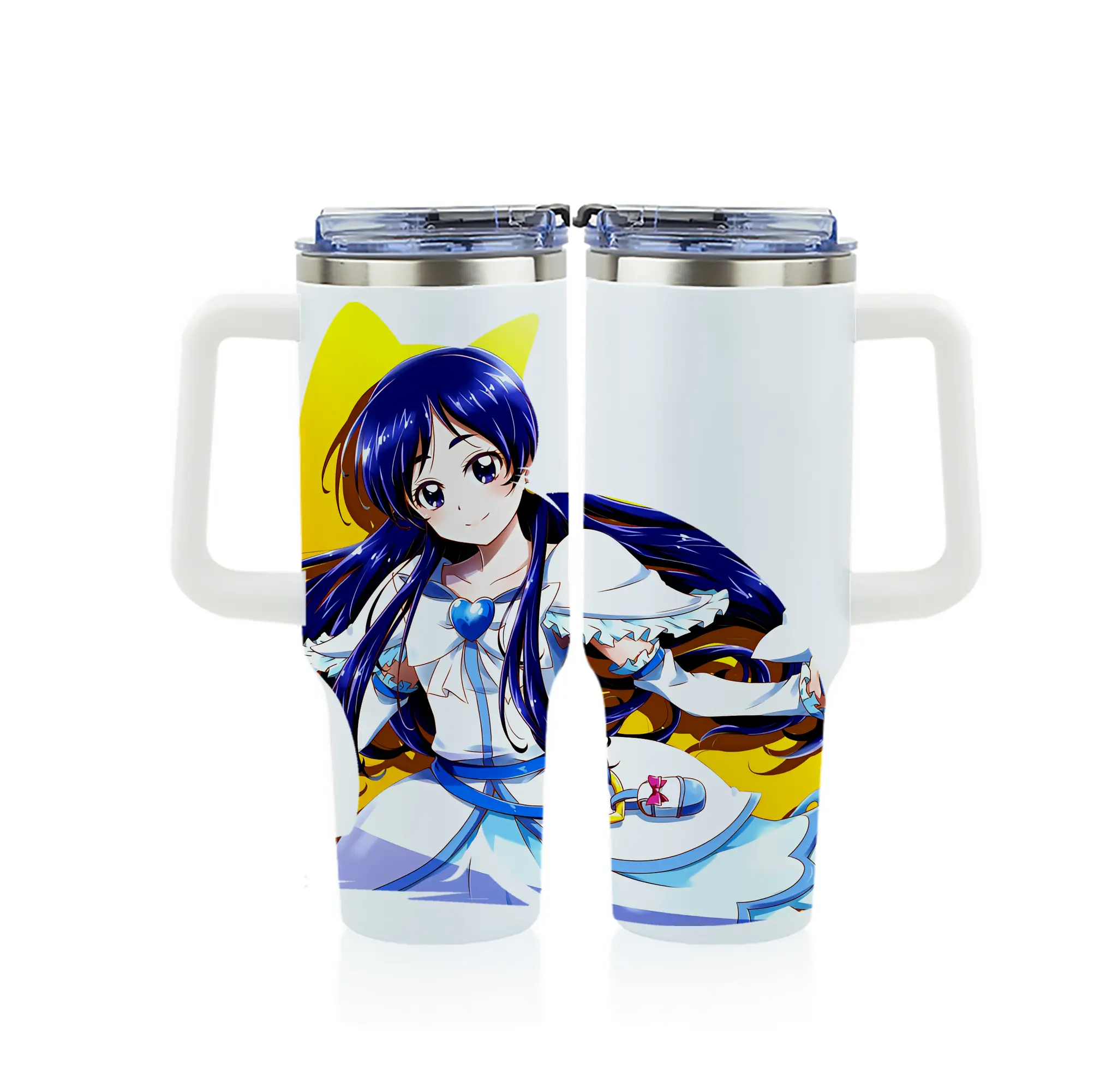 プリキュア グッズ,雪城ほのか - 1200mL フルプリント車用タンブラー ・ 304ステンレス 内側 ・ 201ステンレス 外側 ・ 保温 保冷 ・ 通勤 ドライブ アウトドア用