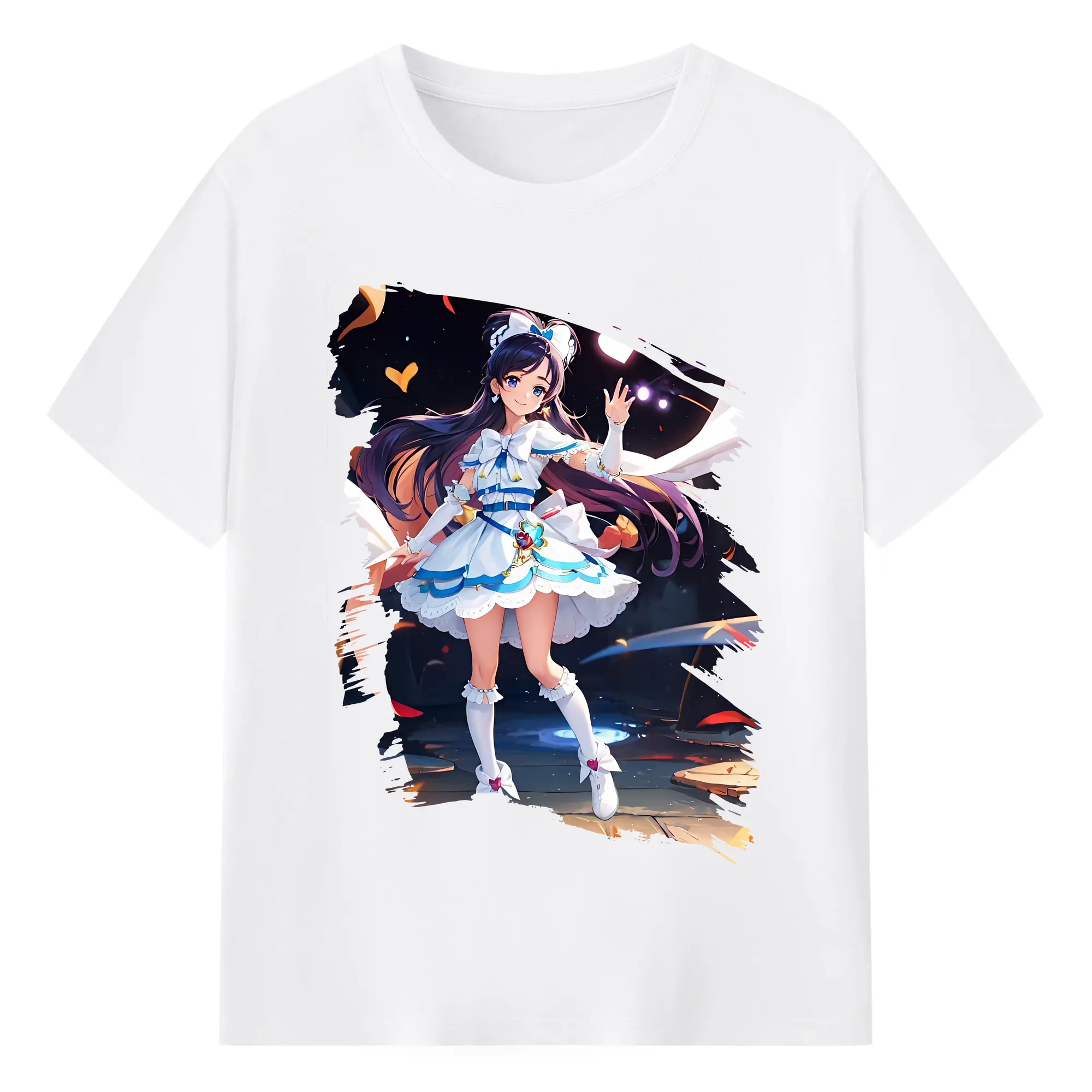 プリキュア グッズ,雪城ほのか - 綿100％ 半袖Tシャツ ・ フロントプリント ・ 快適 通気性 ・ 日常使い 散歩 スポーツ用