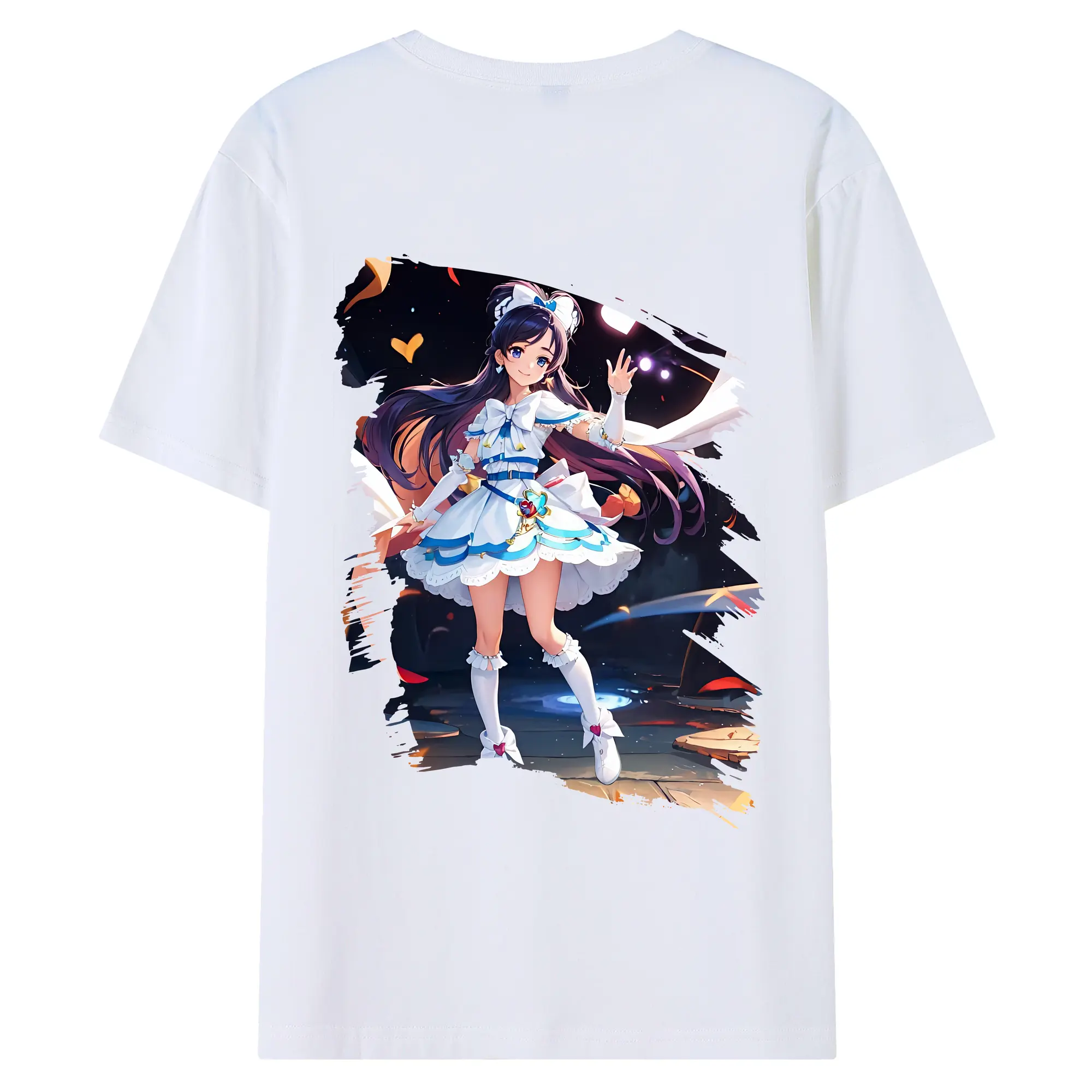 プリキュア グッズ,雪城ほのか - 綿100％ 半袖Tシャツ ・ バックプリント ・ 快適 通気性 ・ 日常使い 散歩 スポーツ用