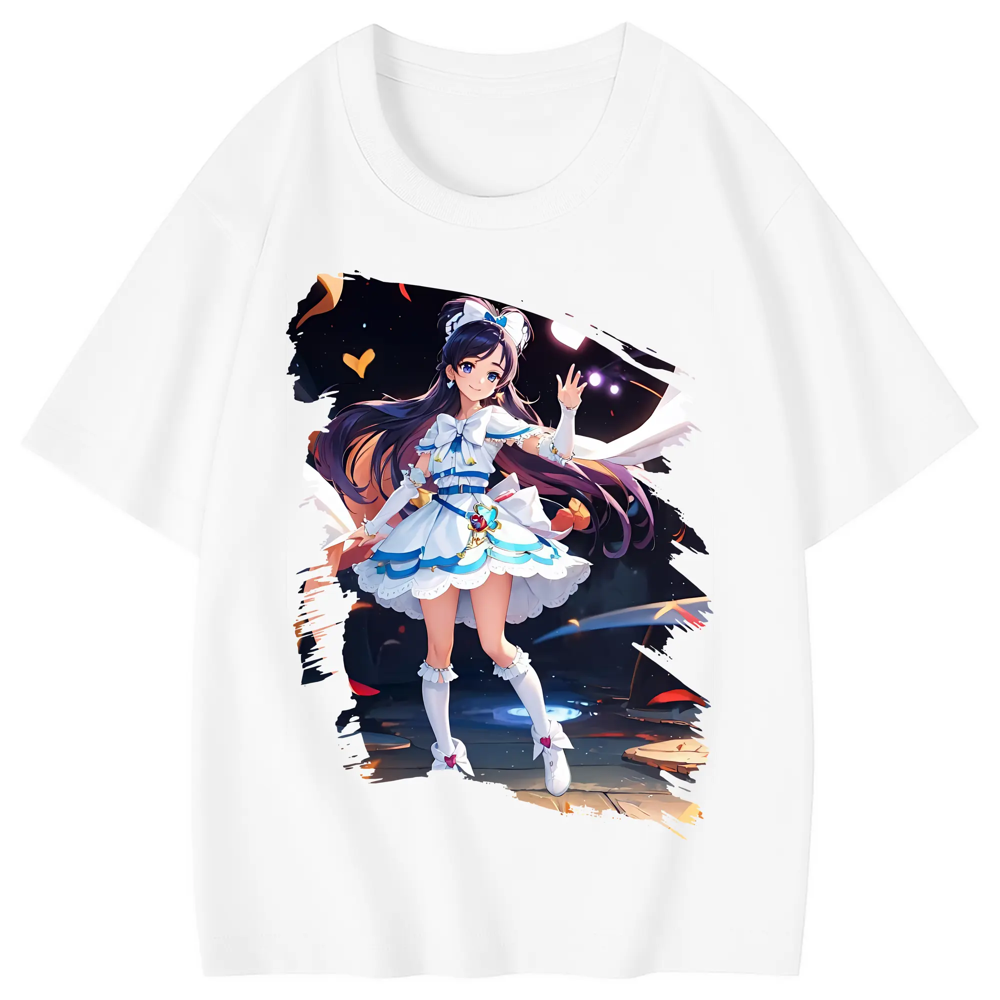 プリキュア グッズ,雪城ほのか - 綿100％ キッズTシャツ ・ フロントプリント ・ 快適 通気性 ・ スポーツ カジュアル 散歩用