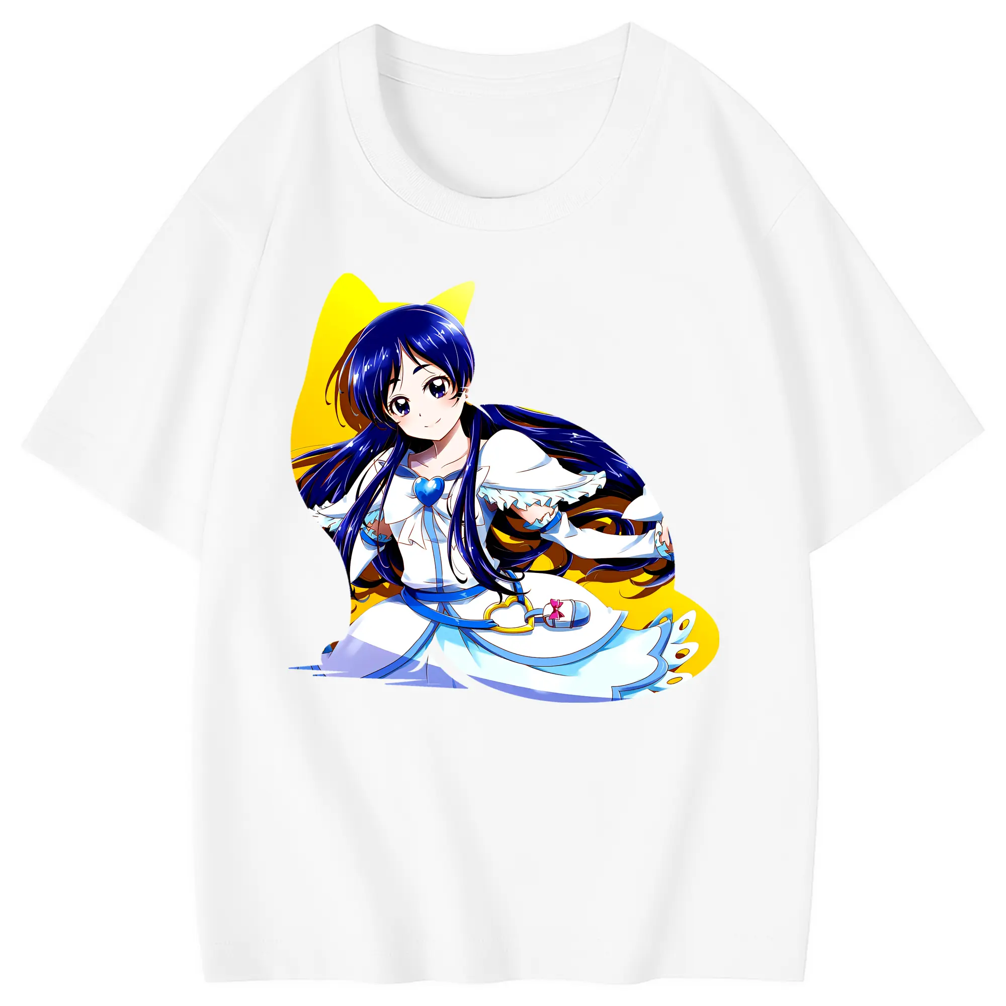 プリキュア グッズ,雪城ほのか - 綿100％ キッズTシャツ ・ フロントプリント ・ 快適 通気性 ・ スポーツ カジュアル 散歩用