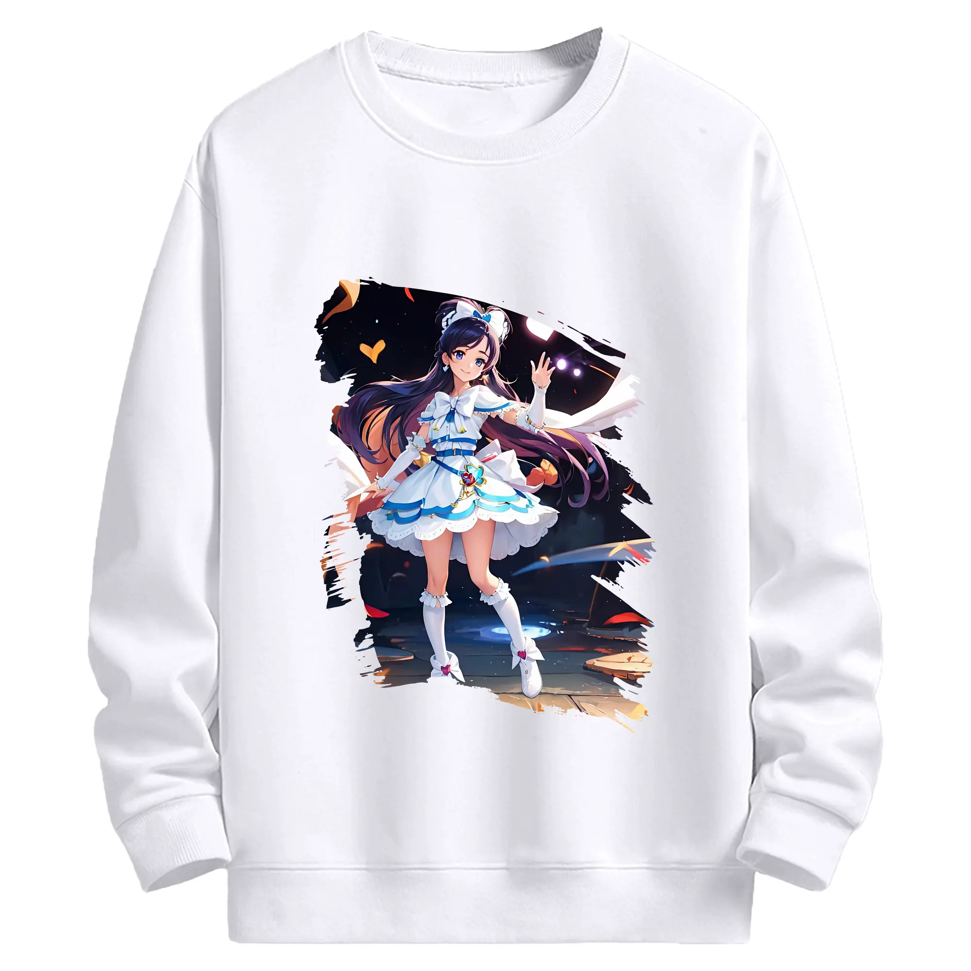 プリキュア グッズ,雪城ほのか - 高品質 クルーネック スウェット ・ コットン59％ ポリエステル41％ ・ ユニセックス 長袖 トレーナー ・ カジュアル デイリー スポーツ 散歩用