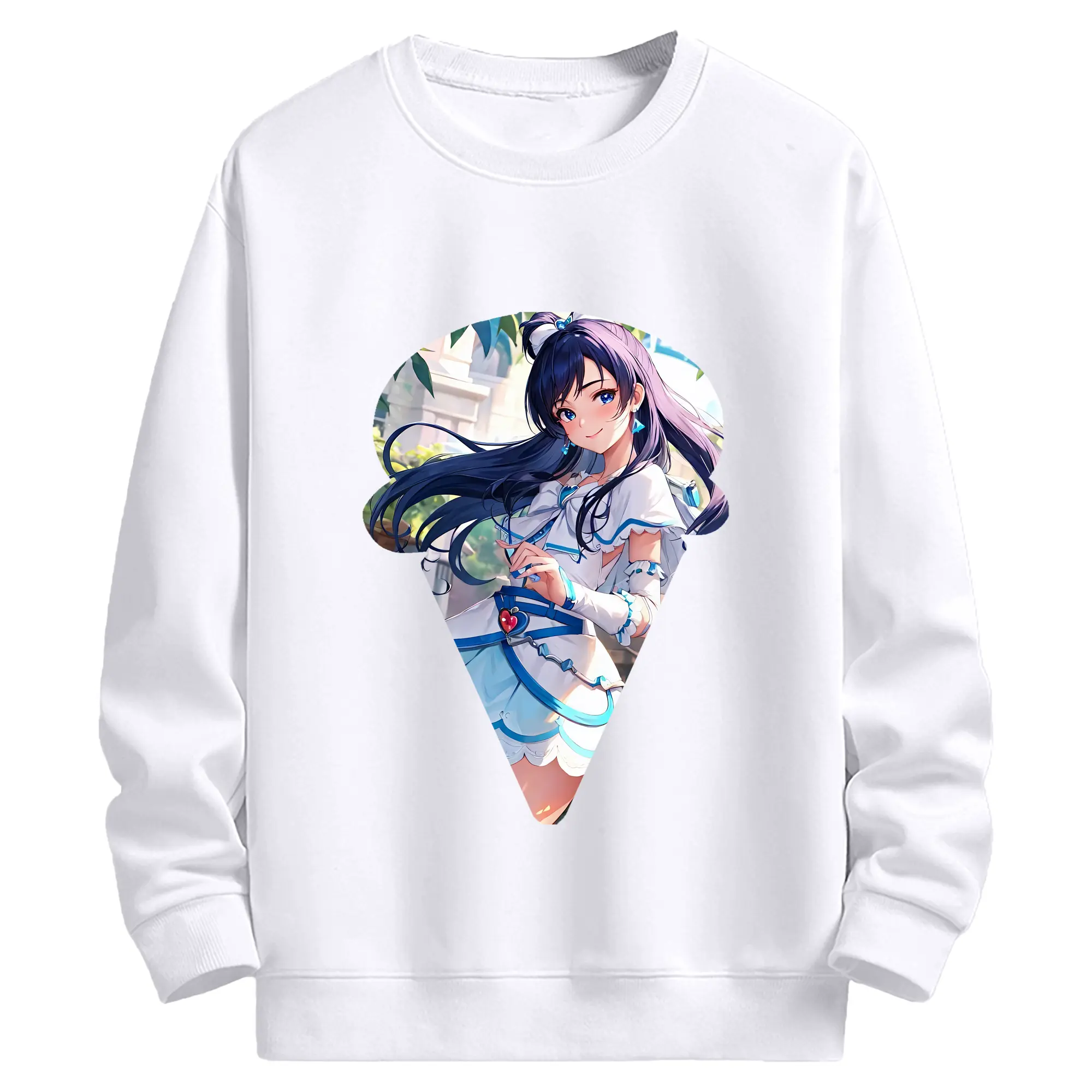 プリキュア グッズ,雪城ほのか - 高品質 クルーネック スウェット ・ コットン59％ ポリエステル41％ ・ ユニセックス 長袖 トレーナー ・ カジュアル デイリー スポーツ 散歩用