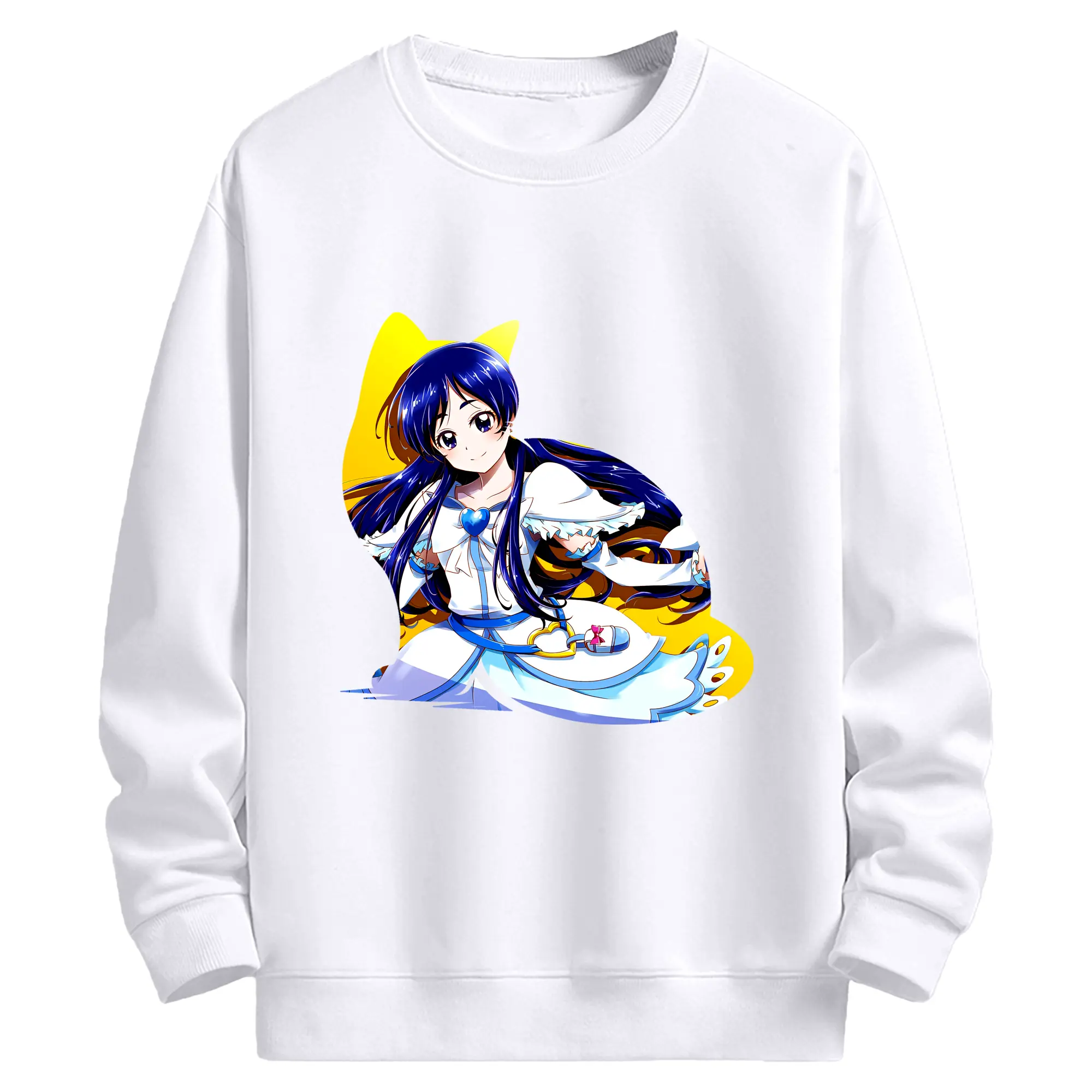 プリキュア グッズ,雪城ほのか - 高品質 クルーネック スウェット ・ コットン59％ ポリエステル41％ ・ ユニセックス 長袖 トレーナー ・ カジュアル デイリー スポーツ 散歩用