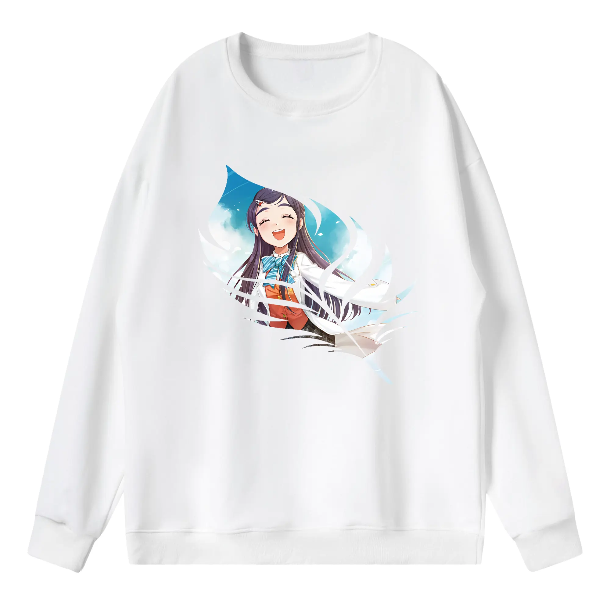 プリキュア グッズ,雪城ほのか - 薄手 クルーネック スウェット 裏毛260g · ポリエステル 春秋向け カジュアル 男女兼用 · トレーナー デイリー スポーツ 散歩に最適