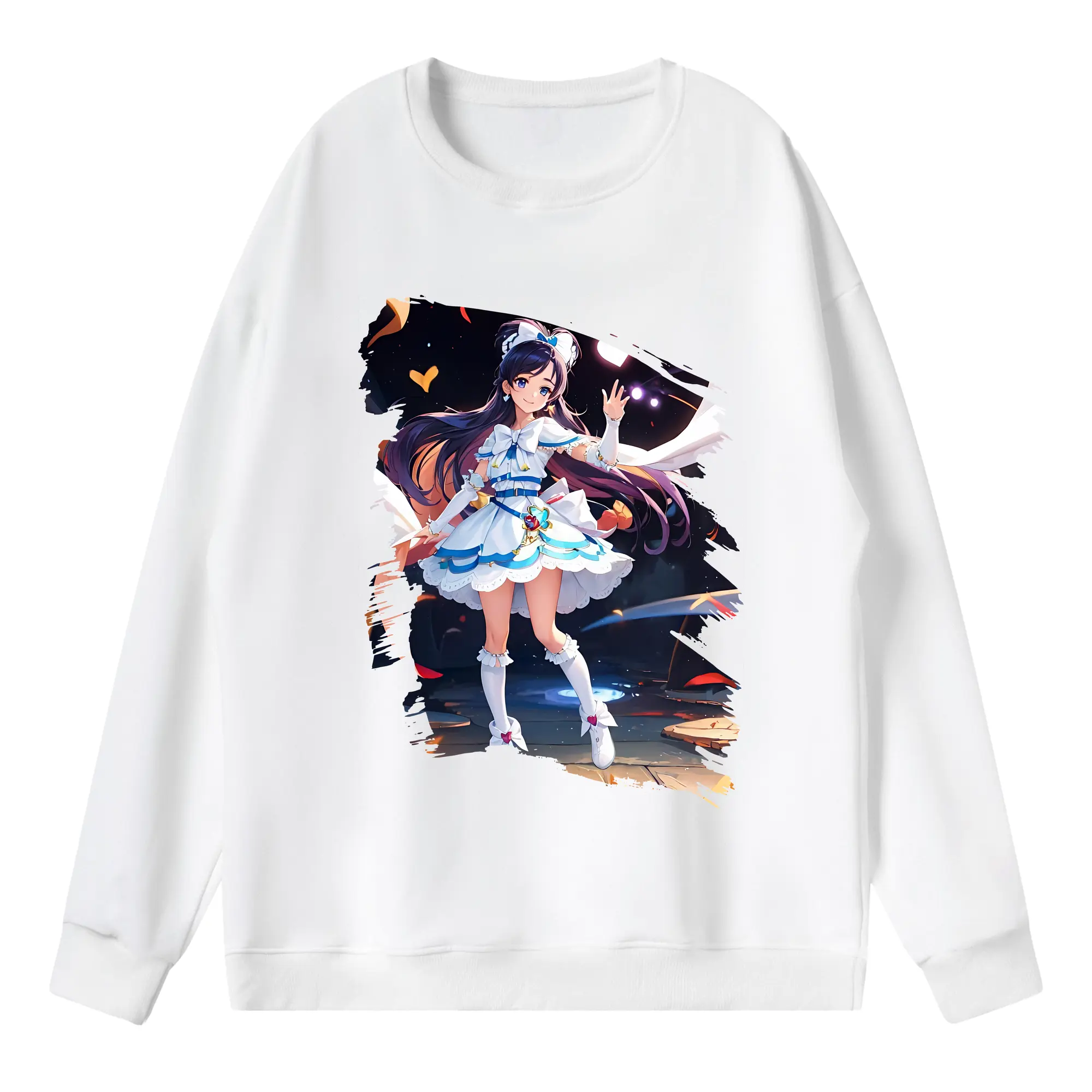 プリキュア グッズ,雪城ほのか - 薄手 クルーネック スウェット 裏毛260g · ポリエステル 春秋向け カジュアル 男女兼用 · トレーナー デイリー スポーツ 散歩に最適