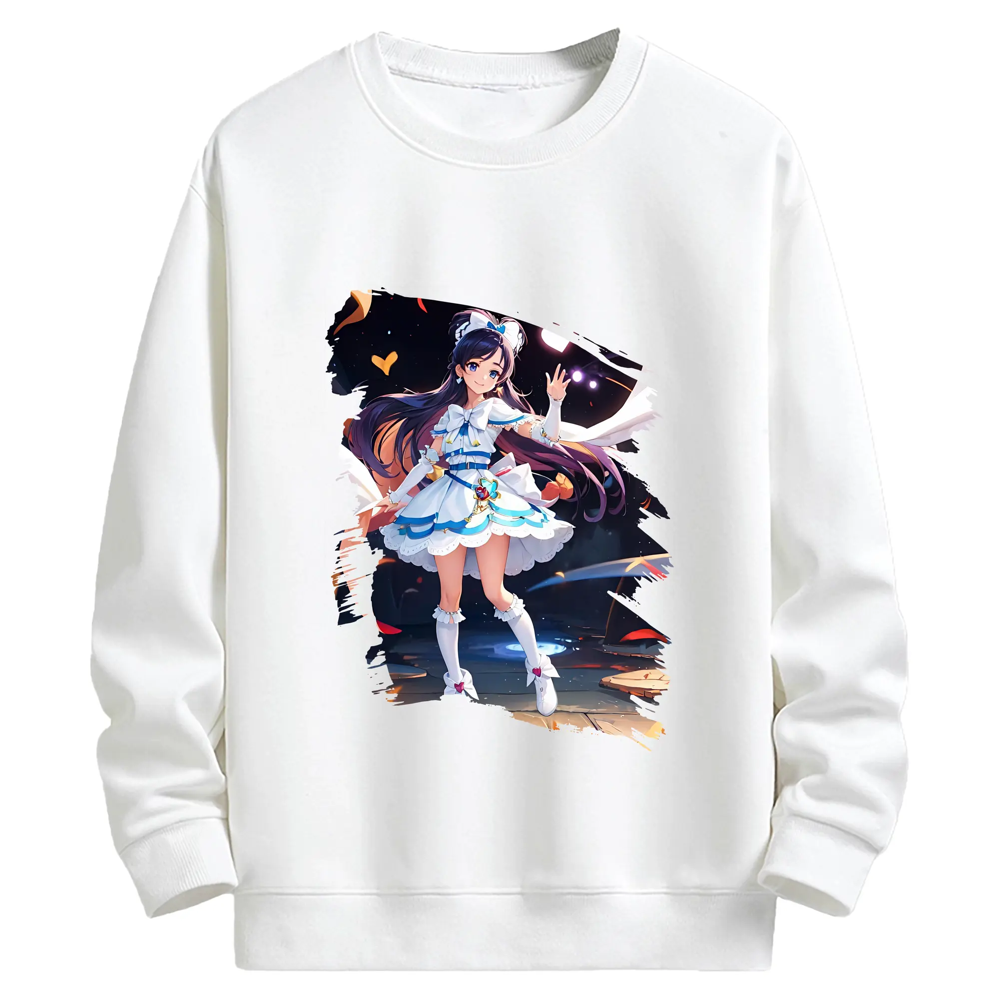 プリキュア グッズ,雪城ほのか - キッズ クルーネックスウェットシャツ ・ フロントプリント ・ 綿80％ ポリエステル20％ ・ 快適 通学 スポーツ 日常使い お散歩用