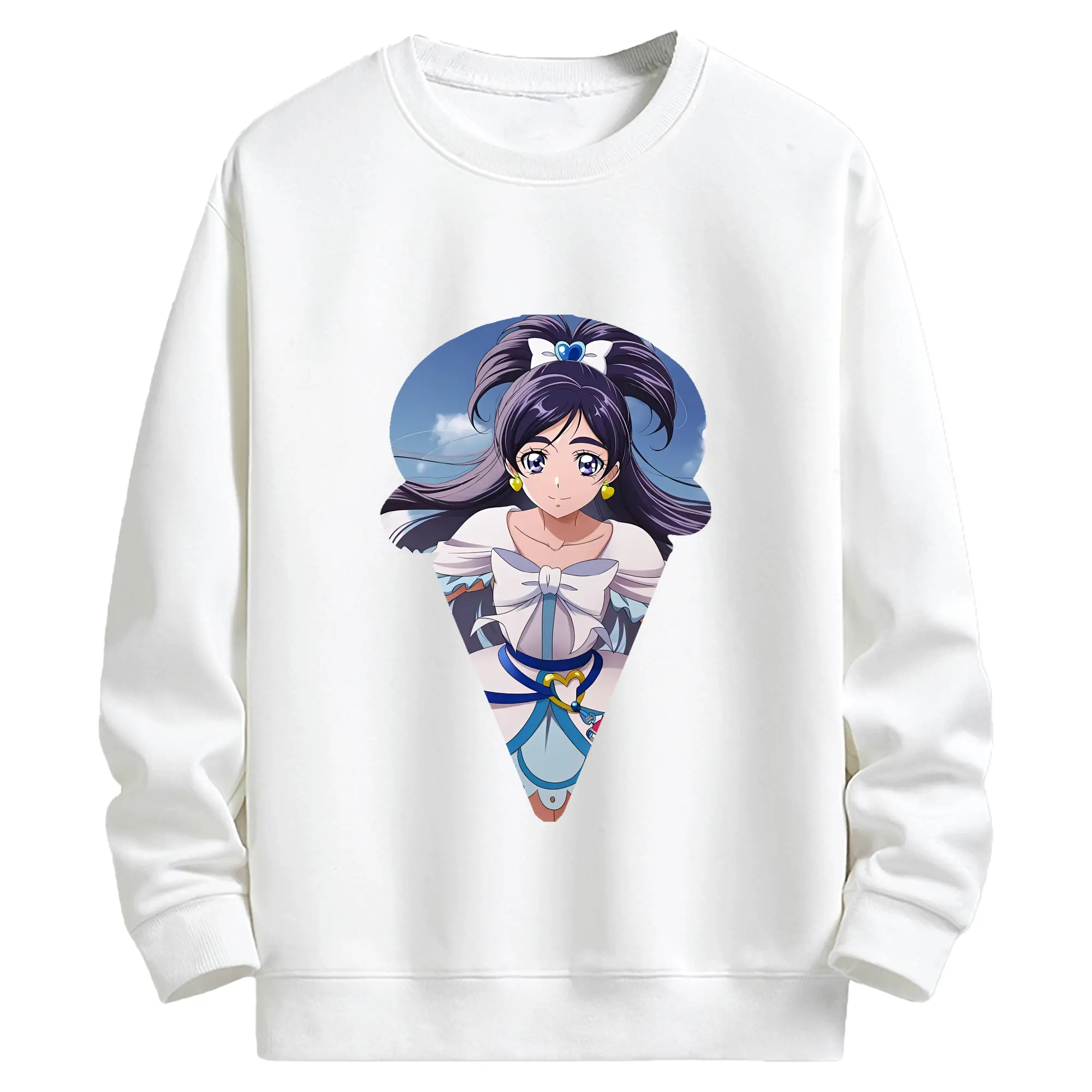 プリキュア グッズ,雪城ほのか - キッズ クルーネックスウェットシャツ ・ フロントプリント ・ 綿80％ ポリエステル20％ ・ 快適 通学 スポーツ 日常使い お散歩用