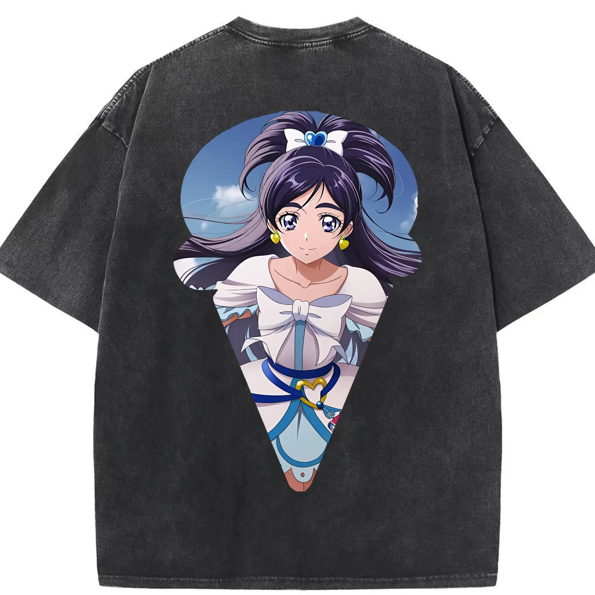 プリキュア グッズ,雪城ほのか - 綿100％ ヴィンテージ風 半袖Tシャツ ・ 背面プリント ・ 柔らか肌触り ・ 通気性 快適 ・ スポーツ カジュアル 外出用