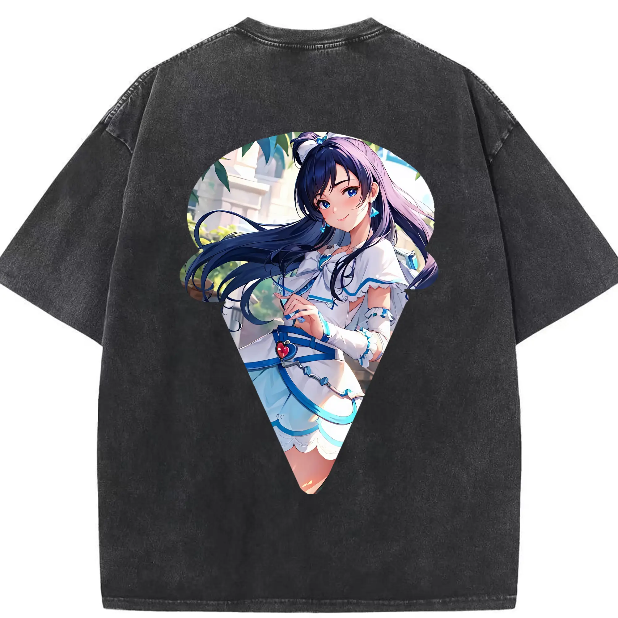 プリキュア グッズ,雪城ほのか - 綿100％ ヴィンテージ風 半袖Tシャツ ・ 背面プリント ・ 柔らか肌触り ・ 通気性 快適 ・ スポーツ カジュアル 外出用