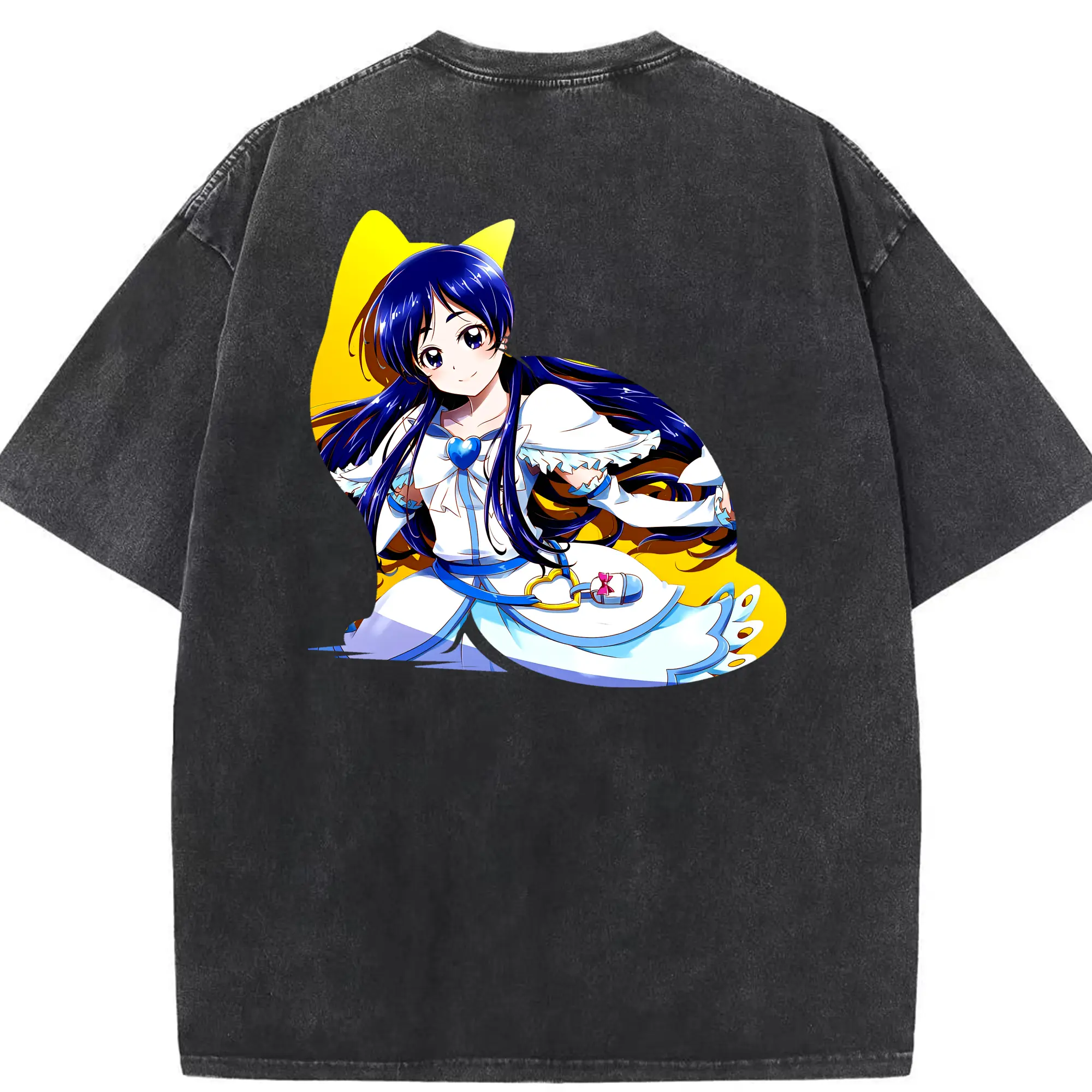 プリキュア グッズ,雪城ほのか - 綿100％ ヴィンテージ風 半袖Tシャツ ・ 背面プリント ・ 柔らか肌触り ・ 通気性 快適 ・ スポーツ カジュアル 外出用