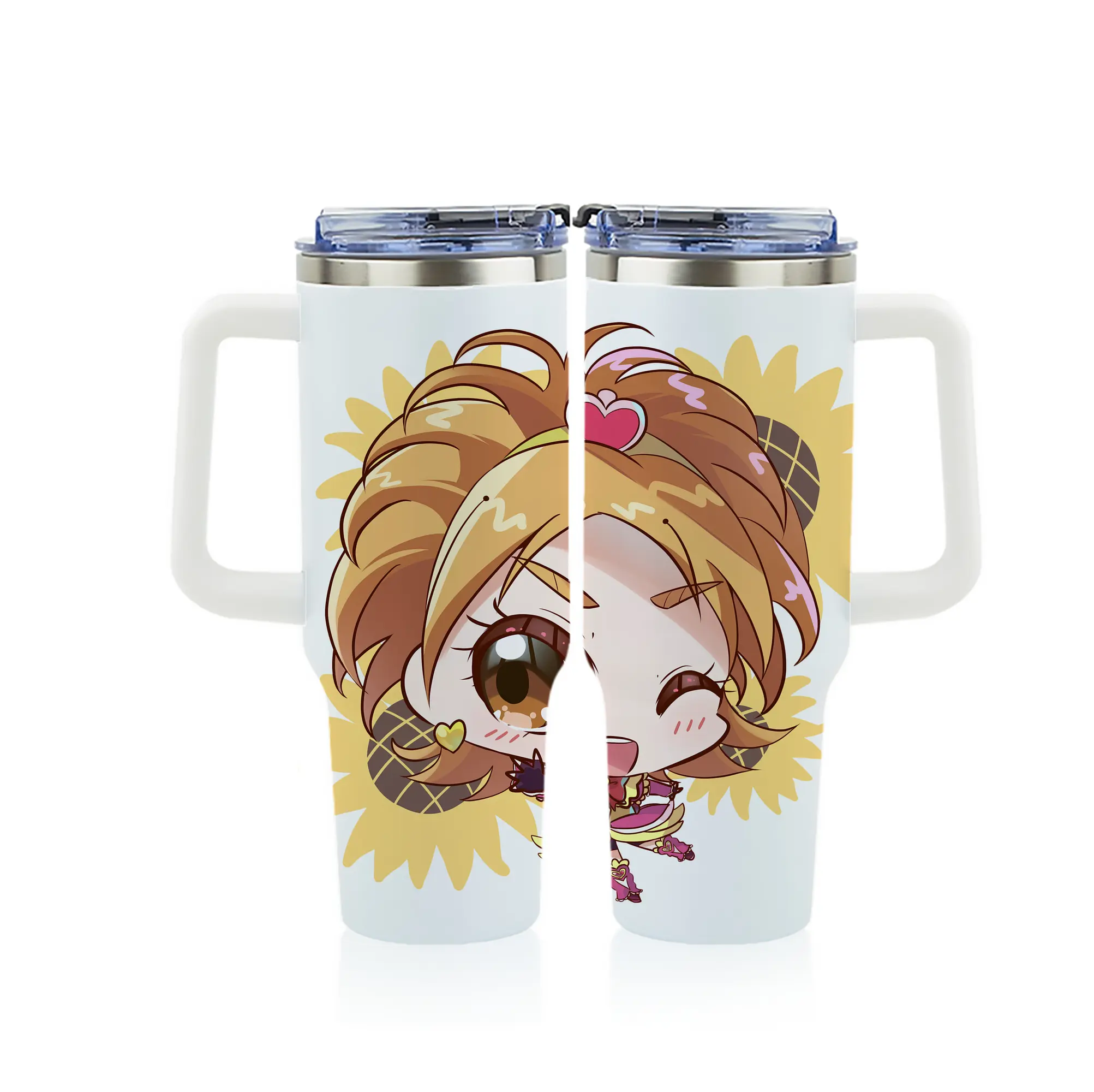 プリキュア グッズ,美墨なぎさ - 1200mL フルプリント車用タンブラー ・ 304ステンレス 内側 ・ 201ステンレス 外側 ・ 保温 保冷 ・ 通勤 ドライブ アウトドア用