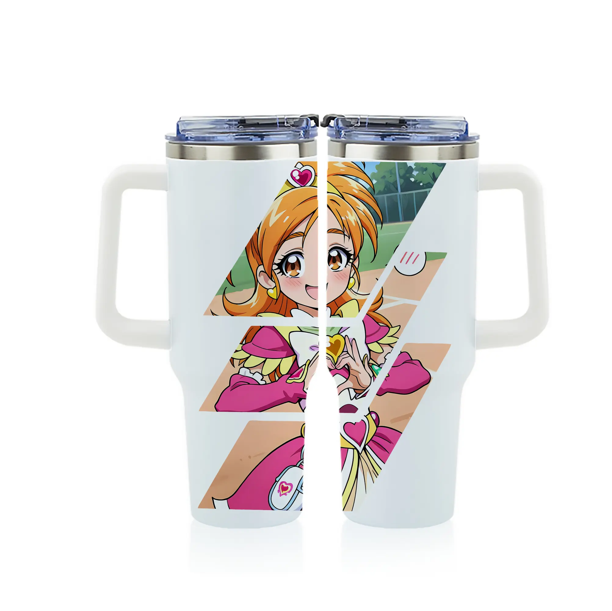 プリキュア グッズ,美墨なぎさ - 1200mL フルプリント車用タンブラー ・ 304ステンレス 内側 ・ 201ステンレス 外側 ・ 保温 保冷 ・ 通勤 ドライブ アウトドア用