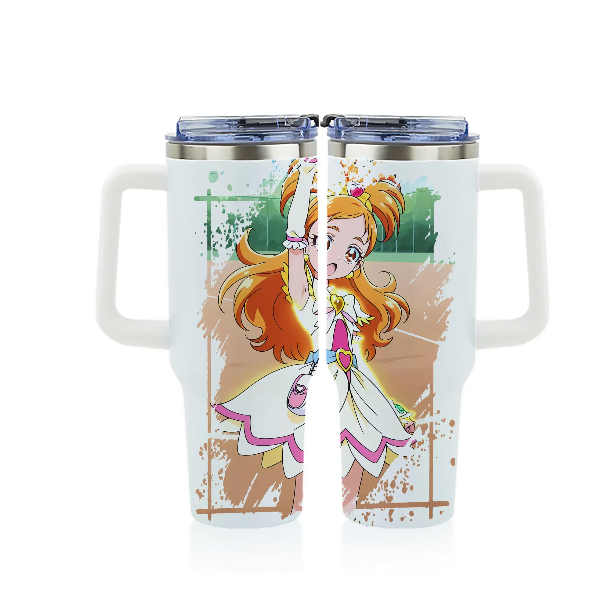 プリキュア グッズ,美墨なぎさ - 1200mL フルプリント車用タンブラー ・ 304ステンレス 内側 ・ 201ステンレス 外側 ・ 保温 保冷 ・ 通勤 ドライブ アウトドア用