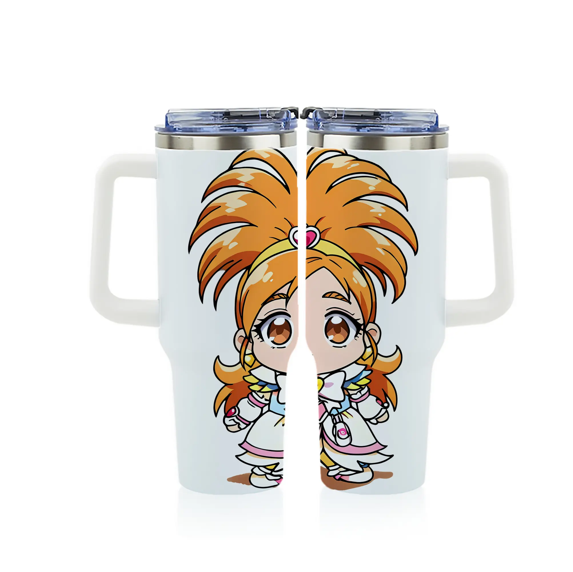 プリキュア グッズ,美墨なぎさ - 1200mL フルプリント車用タンブラー ・ 304ステンレス 内側 ・ 201ステンレス 外側 ・ 保温 保冷 ・ 通勤 ドライブ アウトドア用