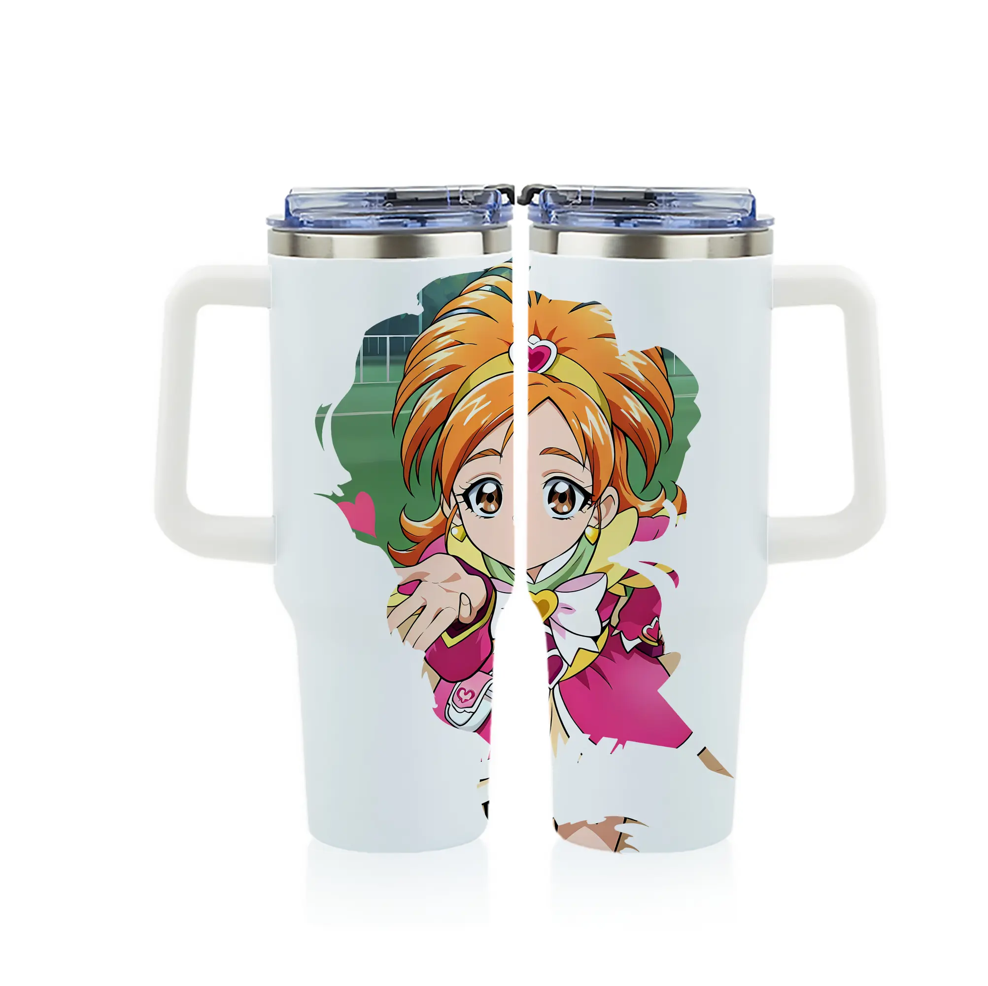 プリキュア グッズ,美墨なぎさ - 1200mL フルプリント車用タンブラー ・ 304ステンレス 内側 ・ 201ステンレス 外側 ・ 保温 保冷 ・ 通勤 ドライブ アウトドア用