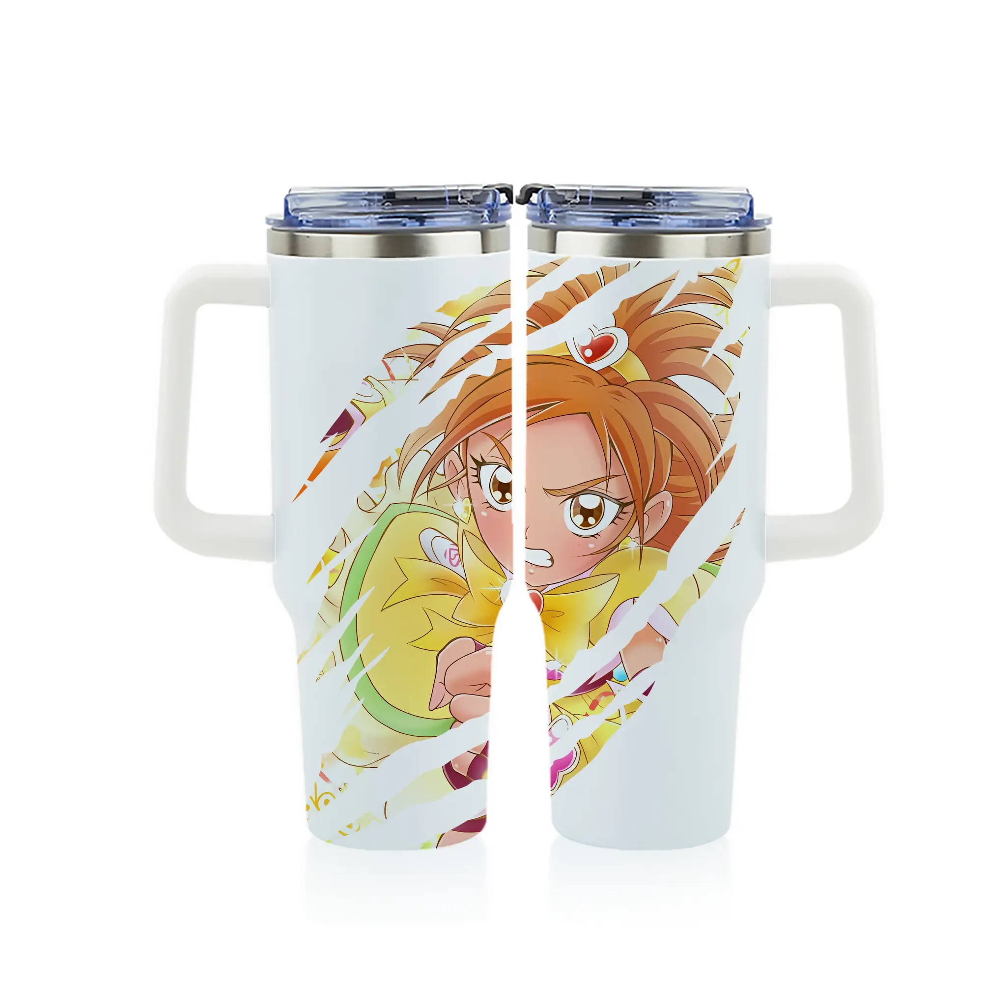 プリキュア グッズ,美墨なぎさ - 1200mL フルプリント車用タンブラー ・ 304ステンレス 内側 ・ 201ステンレス 外側 ・ 保温 保冷 ・ 通勤 ドライブ アウトドア用