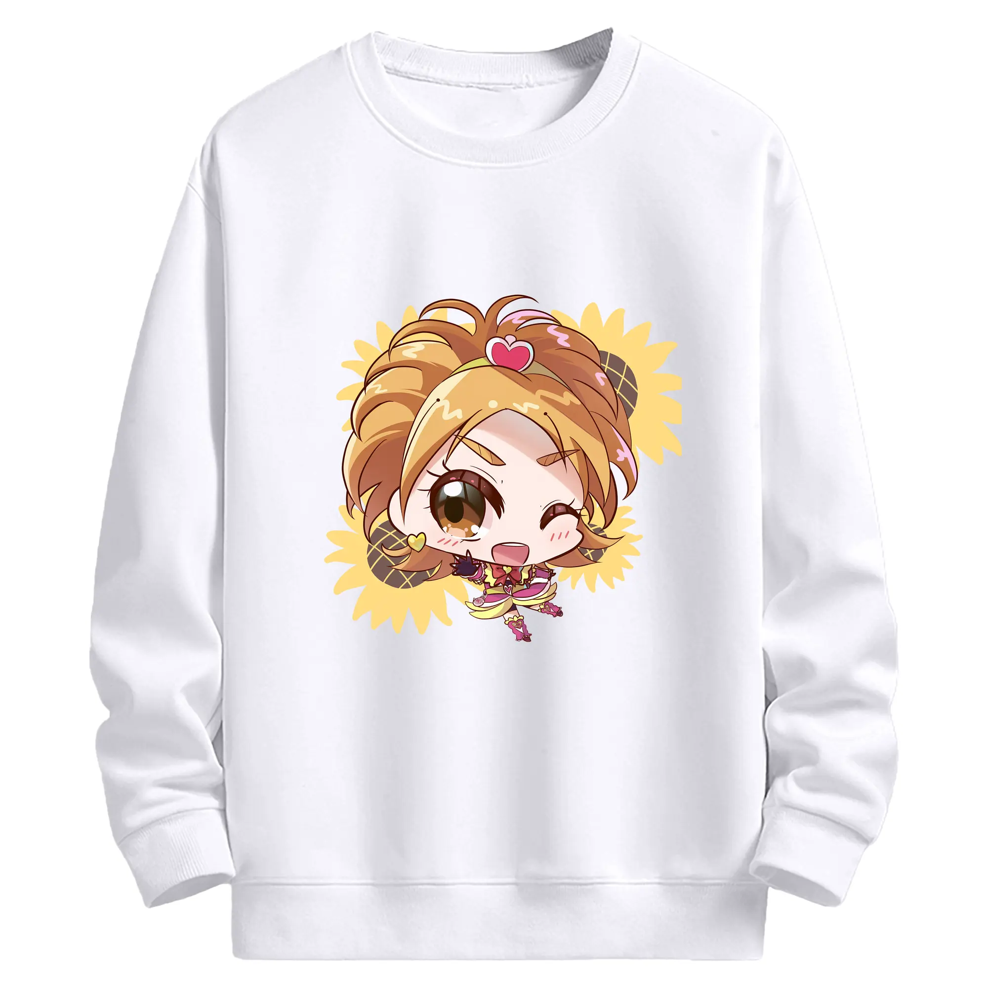 プリキュア グッズ,美墨なぎさ - 高品質 クルーネック スウェット ・ コットン59％ ポリエステル41％ ・ ユニセックス 長袖 トレーナー ・ カジュアル デイリー スポーツ 散歩用