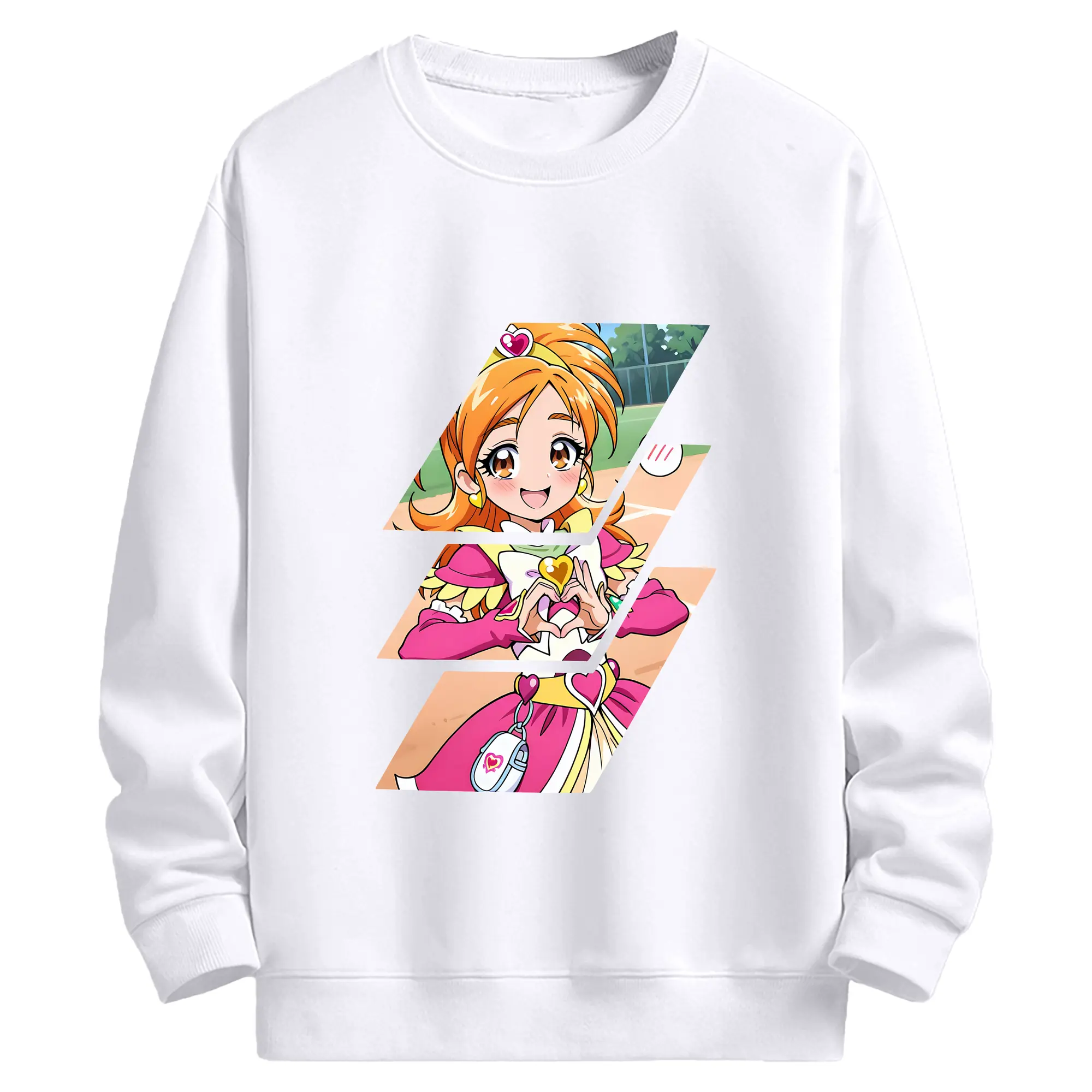 プリキュア グッズ,美墨なぎさ - 高品質 クルーネック スウェット ・ コットン59％ ポリエステル41％ ・ ユニセックス 長袖 トレーナー ・ カジュアル デイリー スポーツ 散歩用