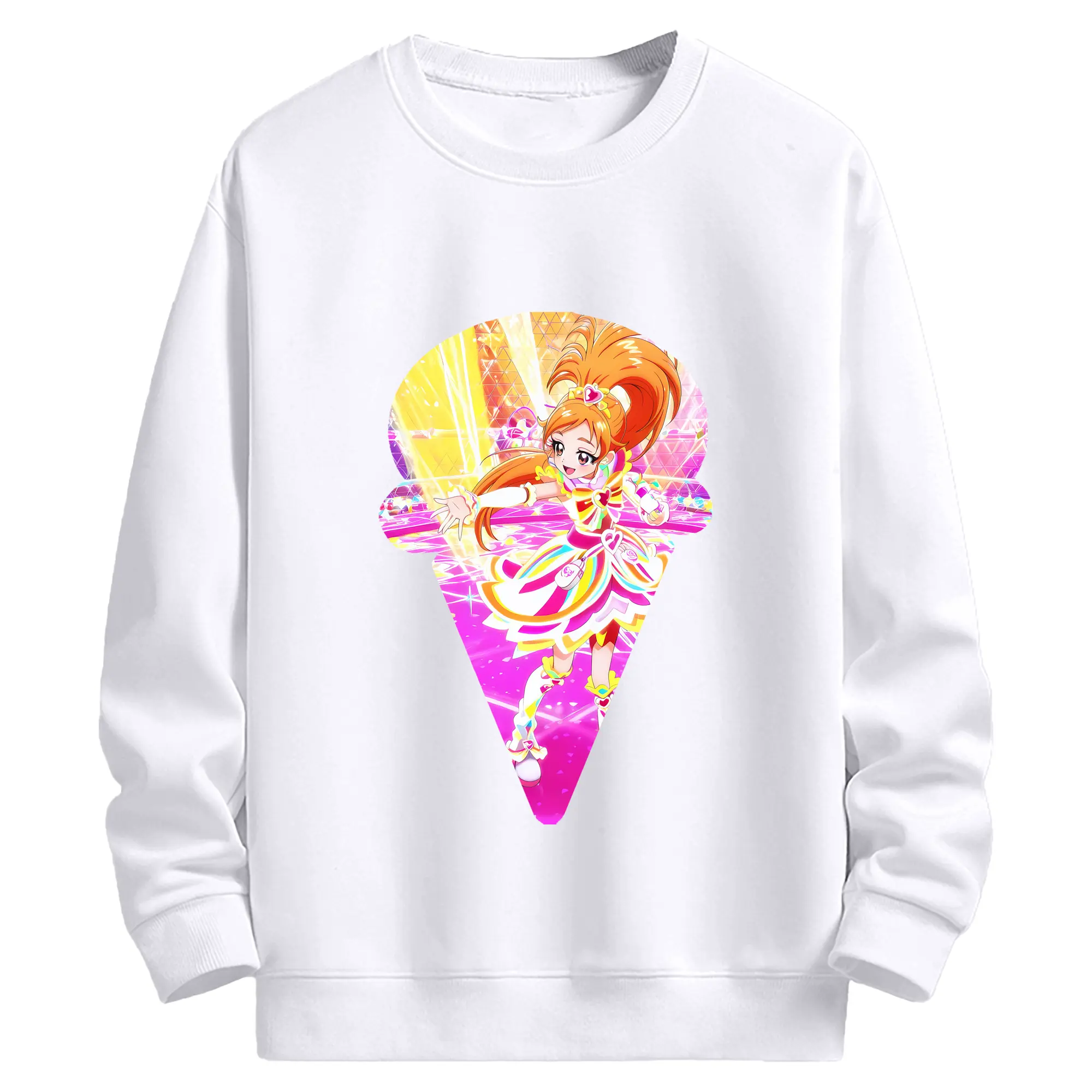 プリキュア グッズ,美墨なぎさ - 高品質 クルーネック スウェット ・ コットン59％ ポリエステル41％ ・ ユニセックス 長袖 トレーナー ・ カジュアル デイリー スポーツ 散歩用