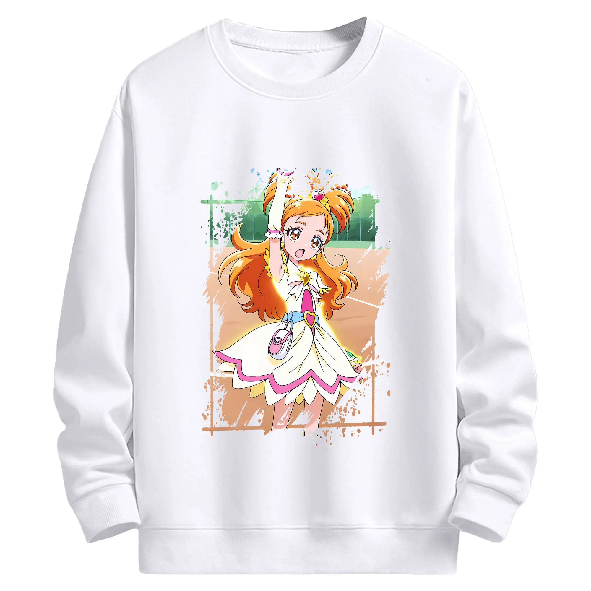 プリキュア グッズ,美墨なぎさ - 高品質 クルーネック スウェット ・ コットン59％ ポリエステル41％ ・ ユニセックス 長袖 トレーナー ・ カジュアル デイリー スポーツ 散歩用