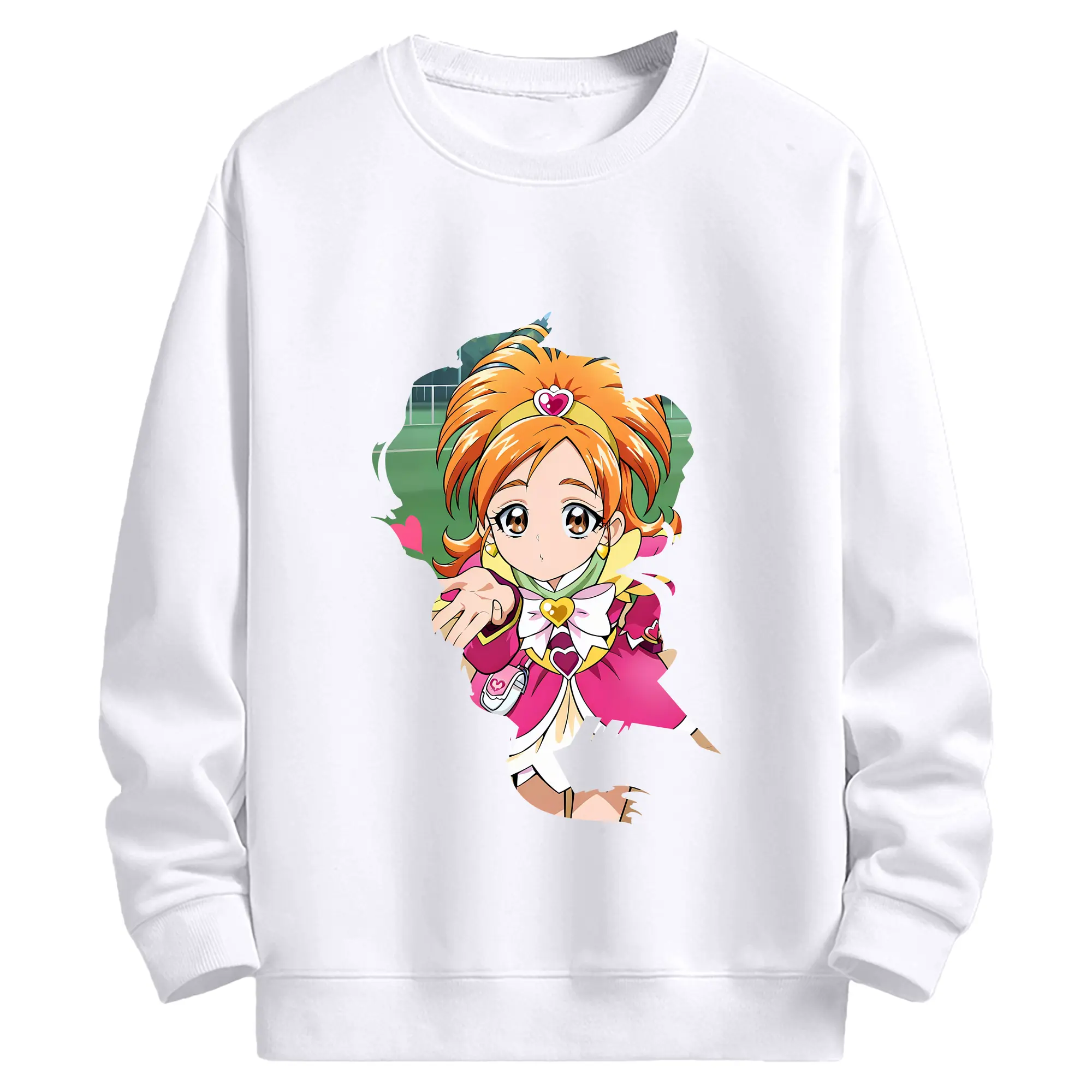 プリキュア グッズ,美墨なぎさ - 高品質 クルーネック スウェット ・ コットン59％ ポリエステル41％ ・ ユニセックス 長袖 トレーナー ・ カジュアル デイリー スポーツ 散歩用