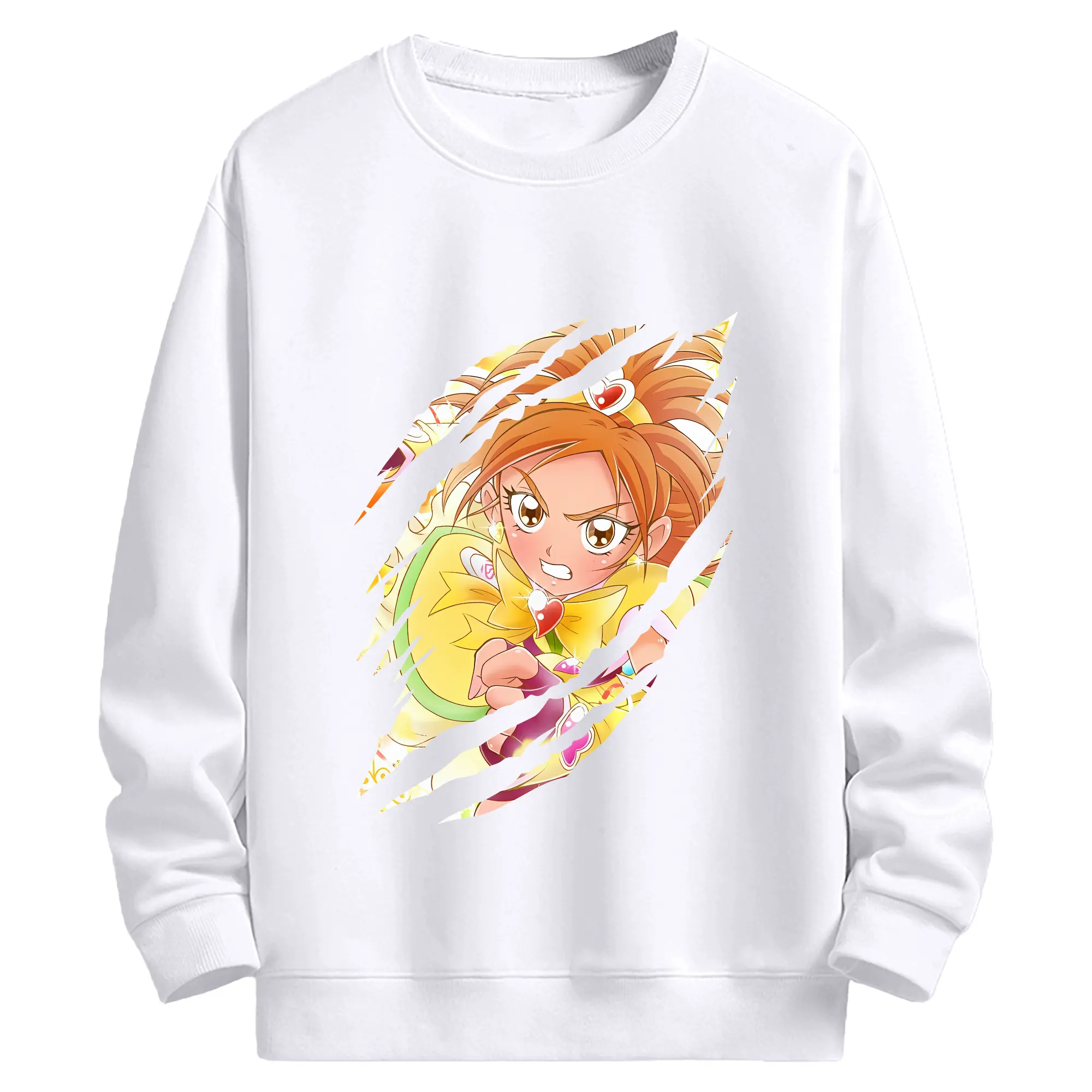 プリキュア グッズ,美墨なぎさ - 高品質 クルーネック スウェット ・ コットン59％ ポリエステル41％ ・ ユニセックス 長袖 トレーナー ・ カジュアル デイリー スポーツ 散歩用