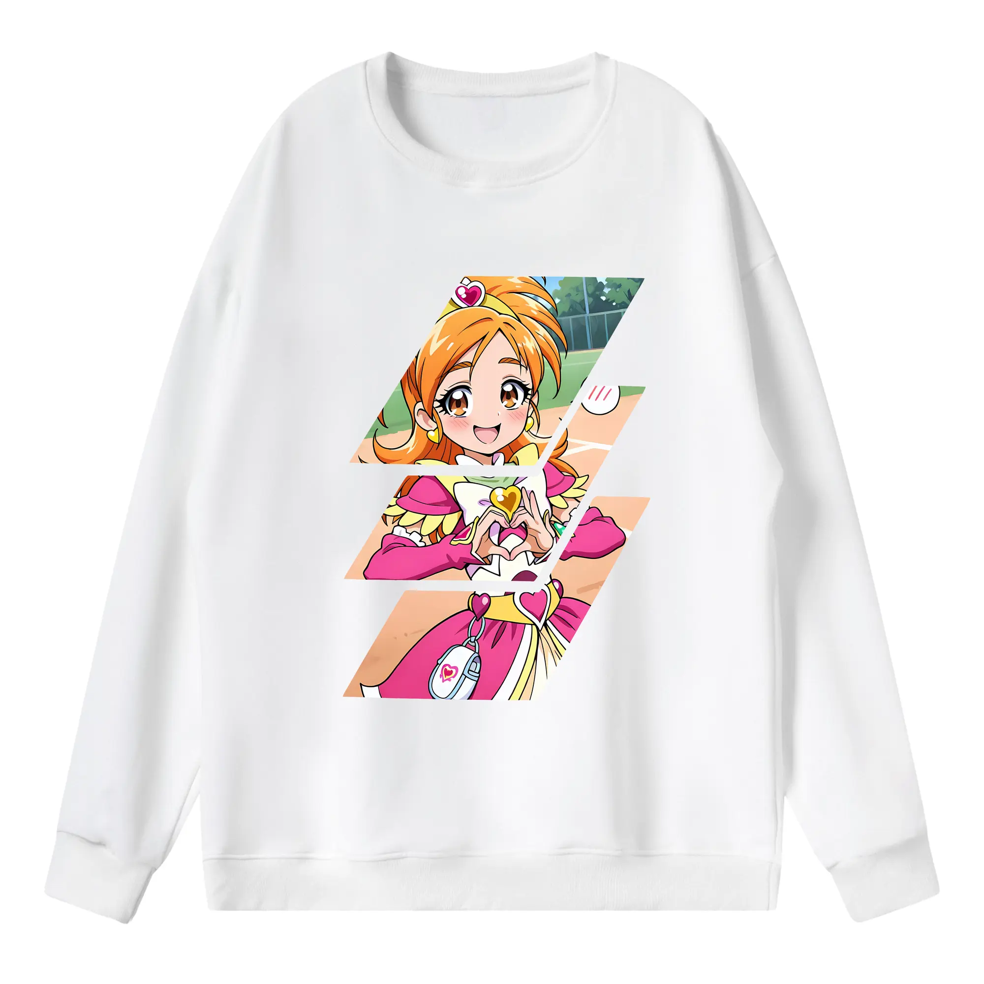 プリキュア グッズ,美墨なぎさ - 薄手 クルーネック スウェット 裏毛260g · ポリエステル 春秋向け カジュアル 男女兼用 · トレーナー デイリー スポーツ 散歩に最適