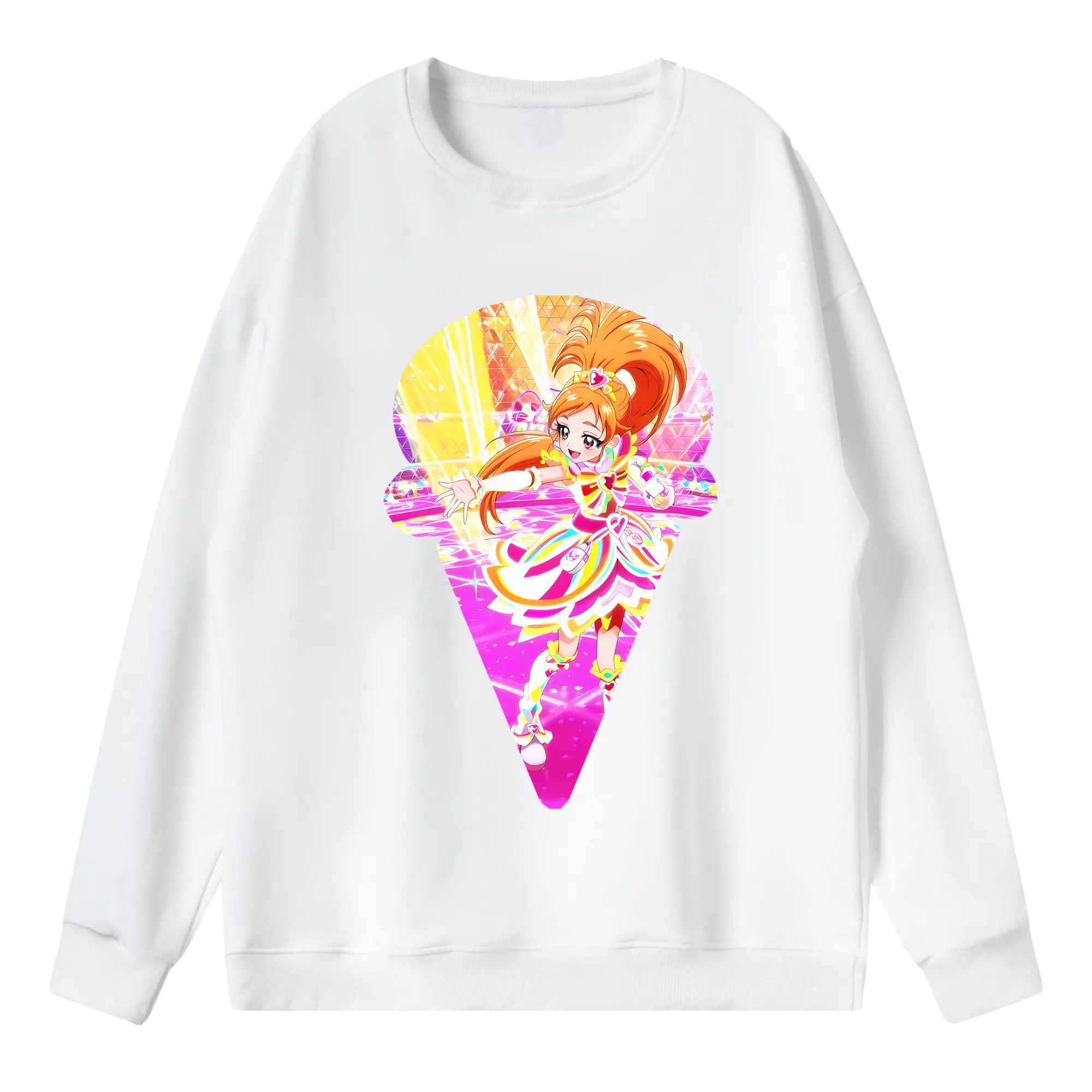 プリキュア グッズ,美墨なぎさ - 薄手 クルーネック スウェット 裏毛260g · ポリエステル 春秋向け カジュアル 男女兼用 · トレーナー デイリー スポーツ 散歩に最適