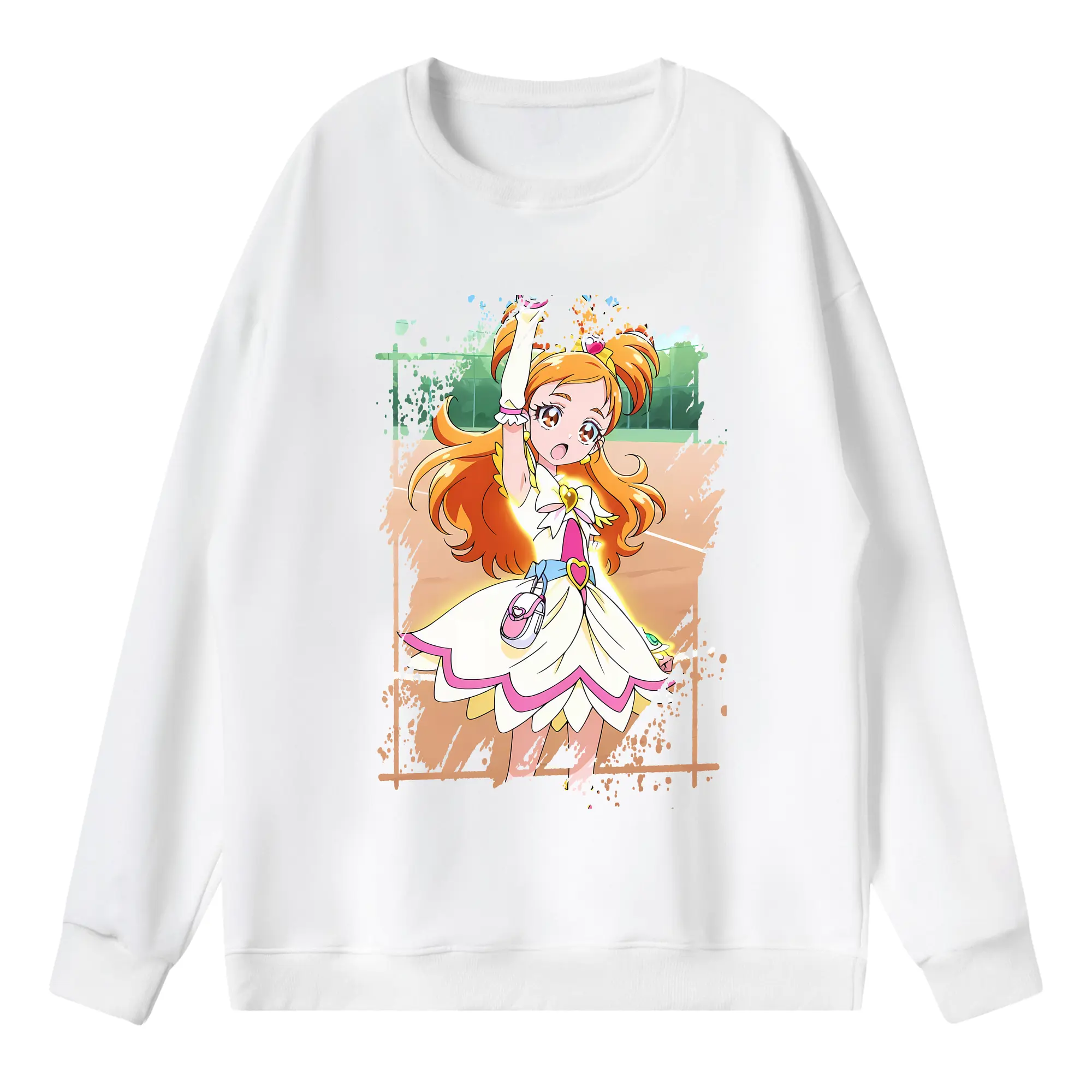 プリキュア グッズ,美墨なぎさ - 薄手 クルーネック スウェット 裏毛260g · ポリエステル 春秋向け カジュアル 男女兼用 · トレーナー デイリー スポーツ 散歩に最適