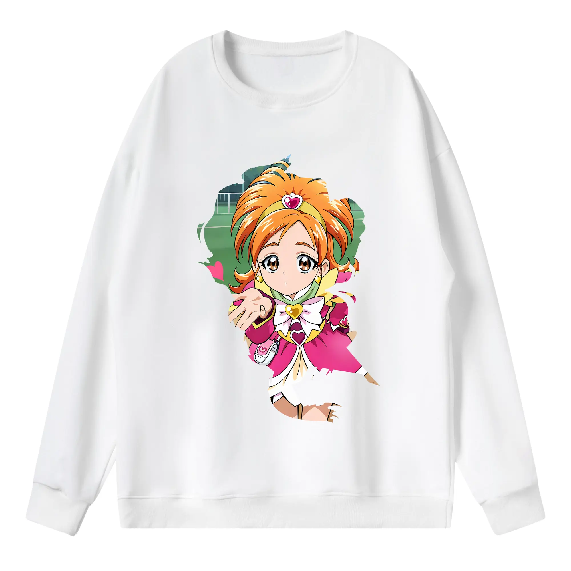 プリキュア グッズ,美墨なぎさ - 薄手 クルーネック スウェット 裏毛260g · ポリエステル 春秋向け カジュアル 男女兼用 · トレーナー デイリー スポーツ 散歩に最適