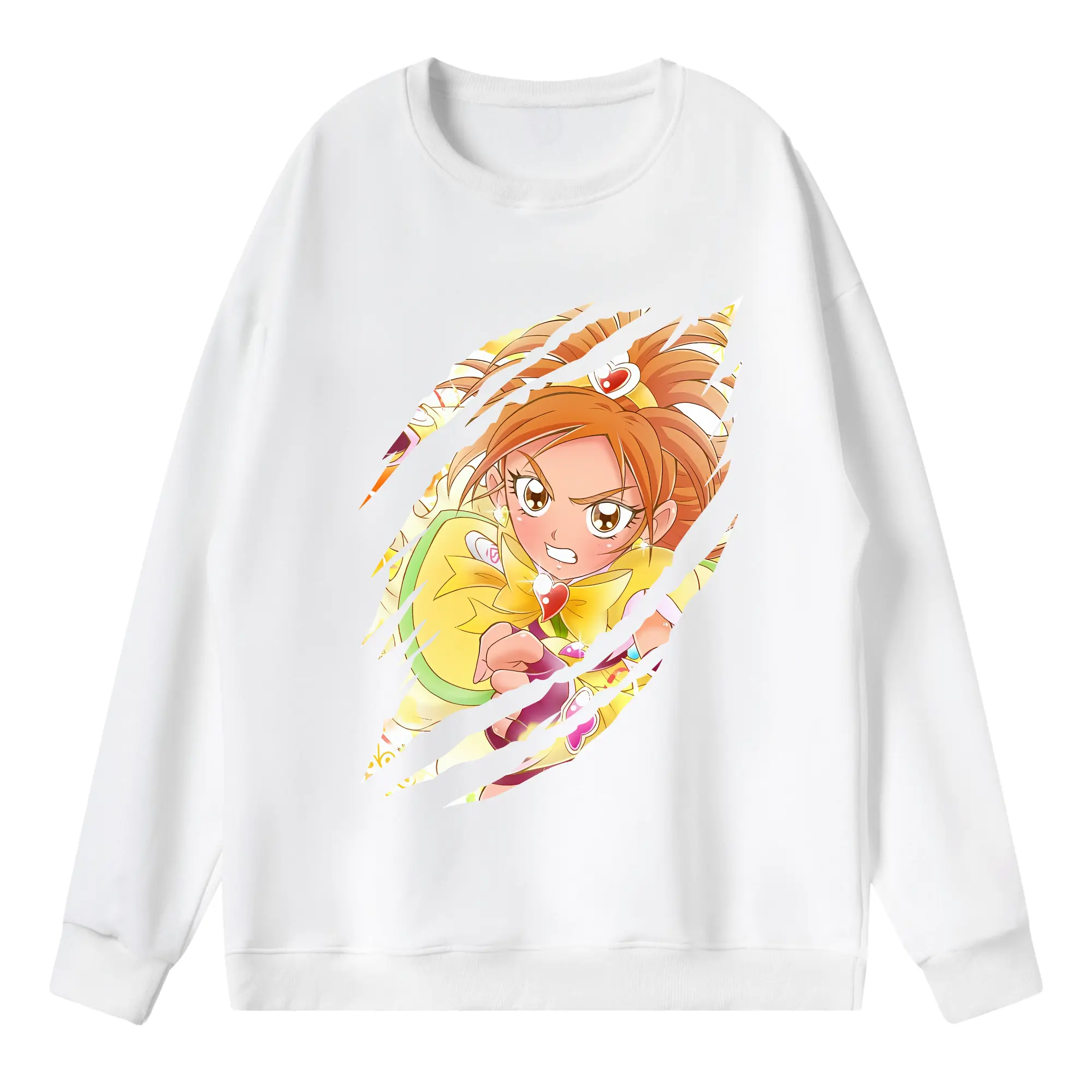 プリキュア グッズ,美墨なぎさ - 薄手 クルーネック スウェット 裏毛260g · ポリエステル 春秋向け カジュアル 男女兼用 · トレーナー デイリー スポーツ 散歩に最適