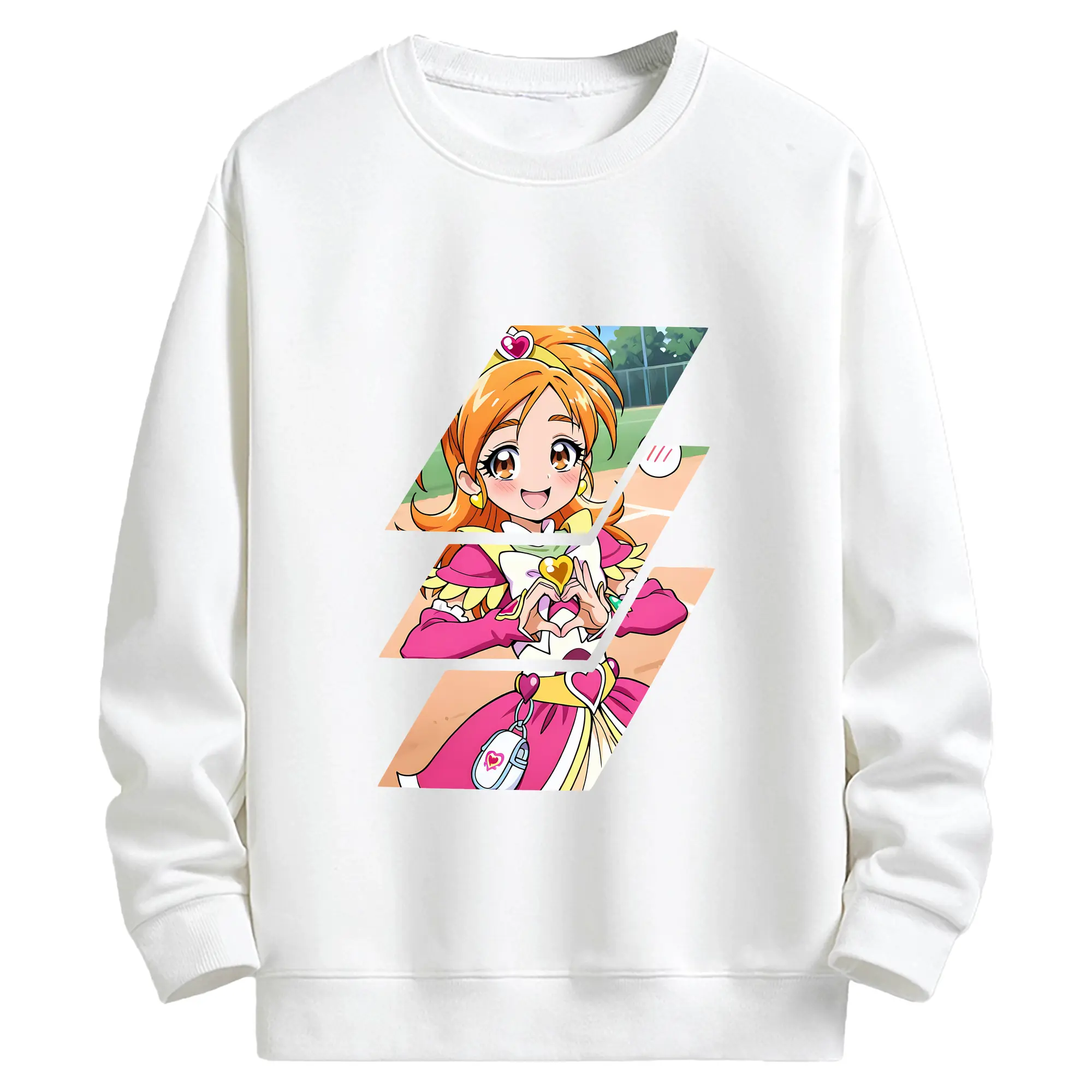 プリキュア グッズ,美墨なぎさ - キッズ クルーネックスウェットシャツ ・ フロントプリント ・ 綿80％ ポリエステル20％ ・ 快適 通学 スポーツ 日常使い お散歩用