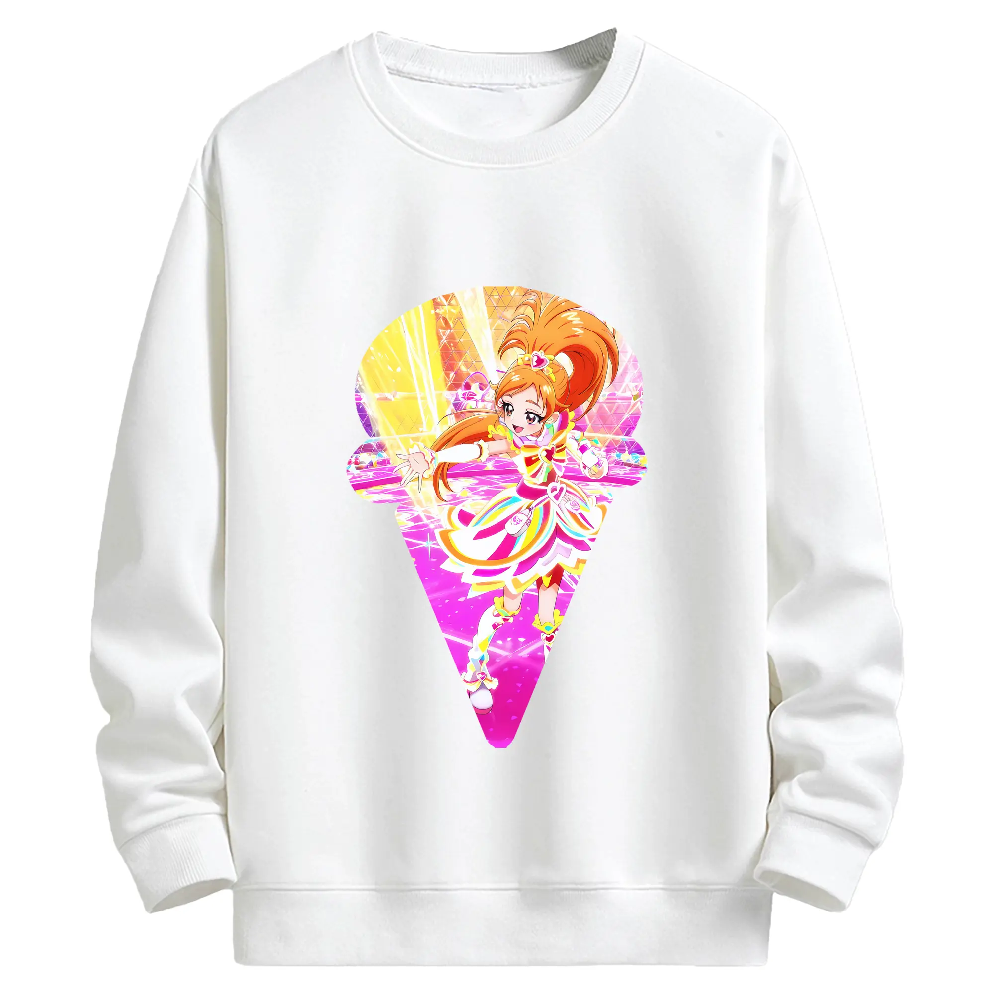 プリキュア グッズ,美墨なぎさ - キッズ クルーネックスウェットシャツ ・ フロントプリント ・ 綿80％ ポリエステル20％ ・ 快適 通学 スポーツ 日常使い お散歩用
